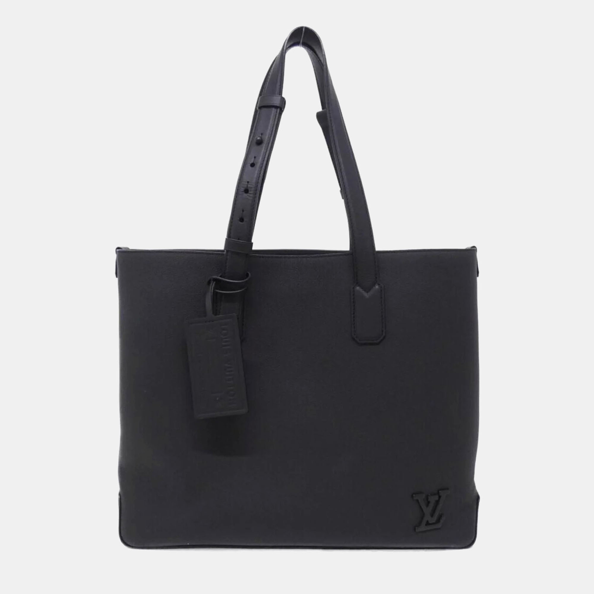 

Louis Vuitton Black Leather Aerogram Tote Bag