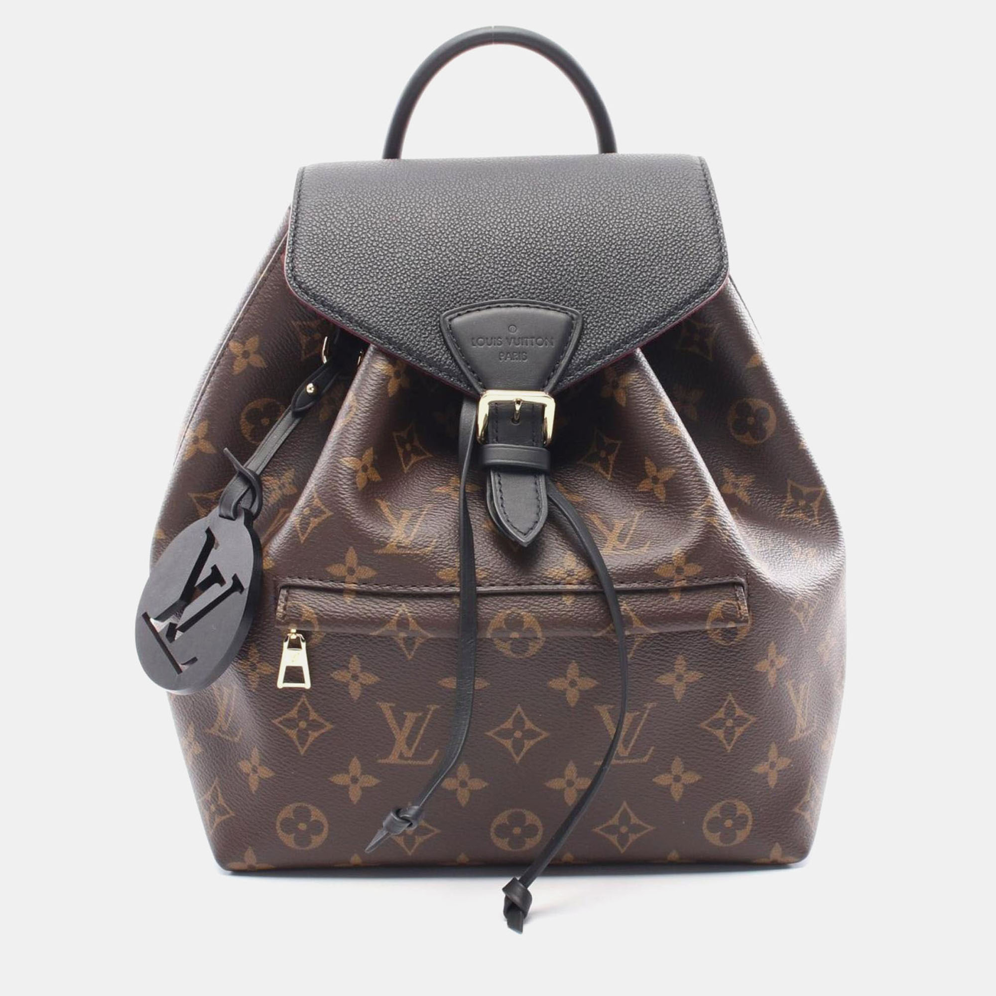 

Louis Vuitton Montsouris Nm Pm Backpack Bag Coated Canvas Leather Monogram Brown Black