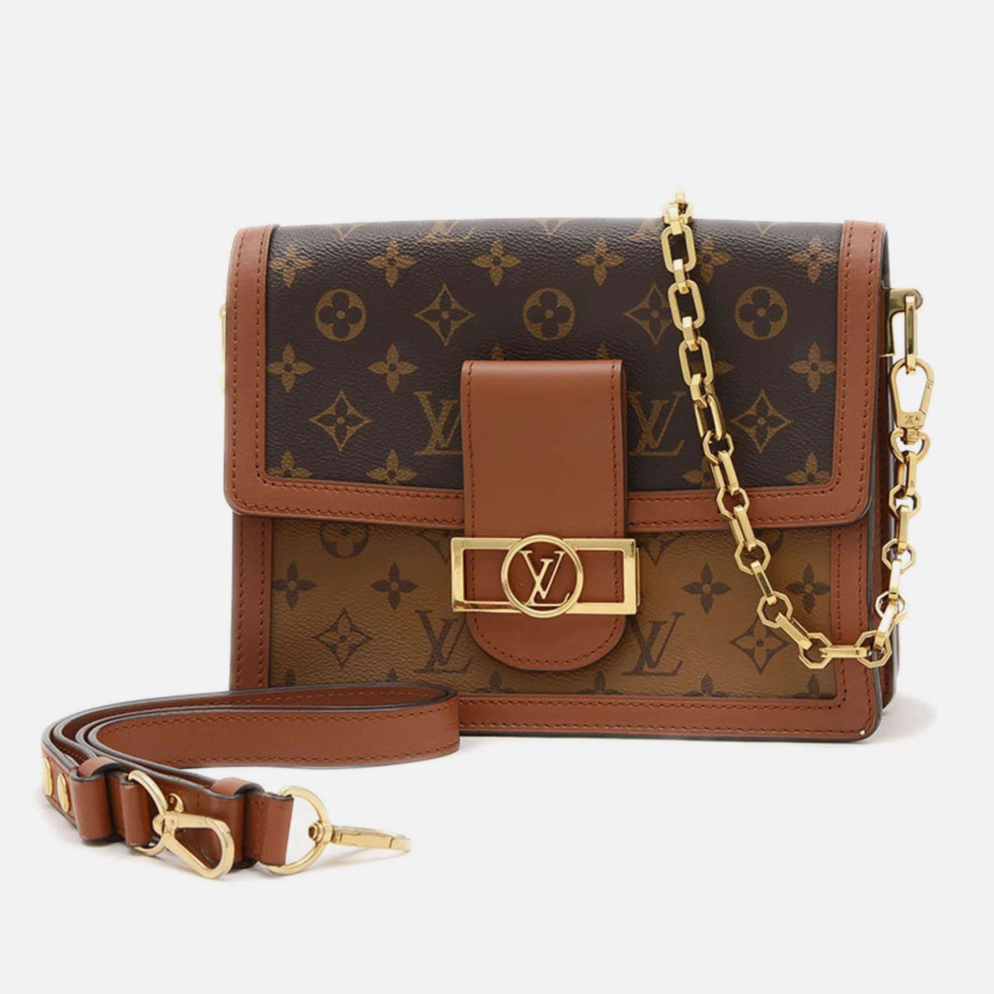 

Louis Vuitton Monogram Reverse Dauphine Mm Shoulder Bag, Brown