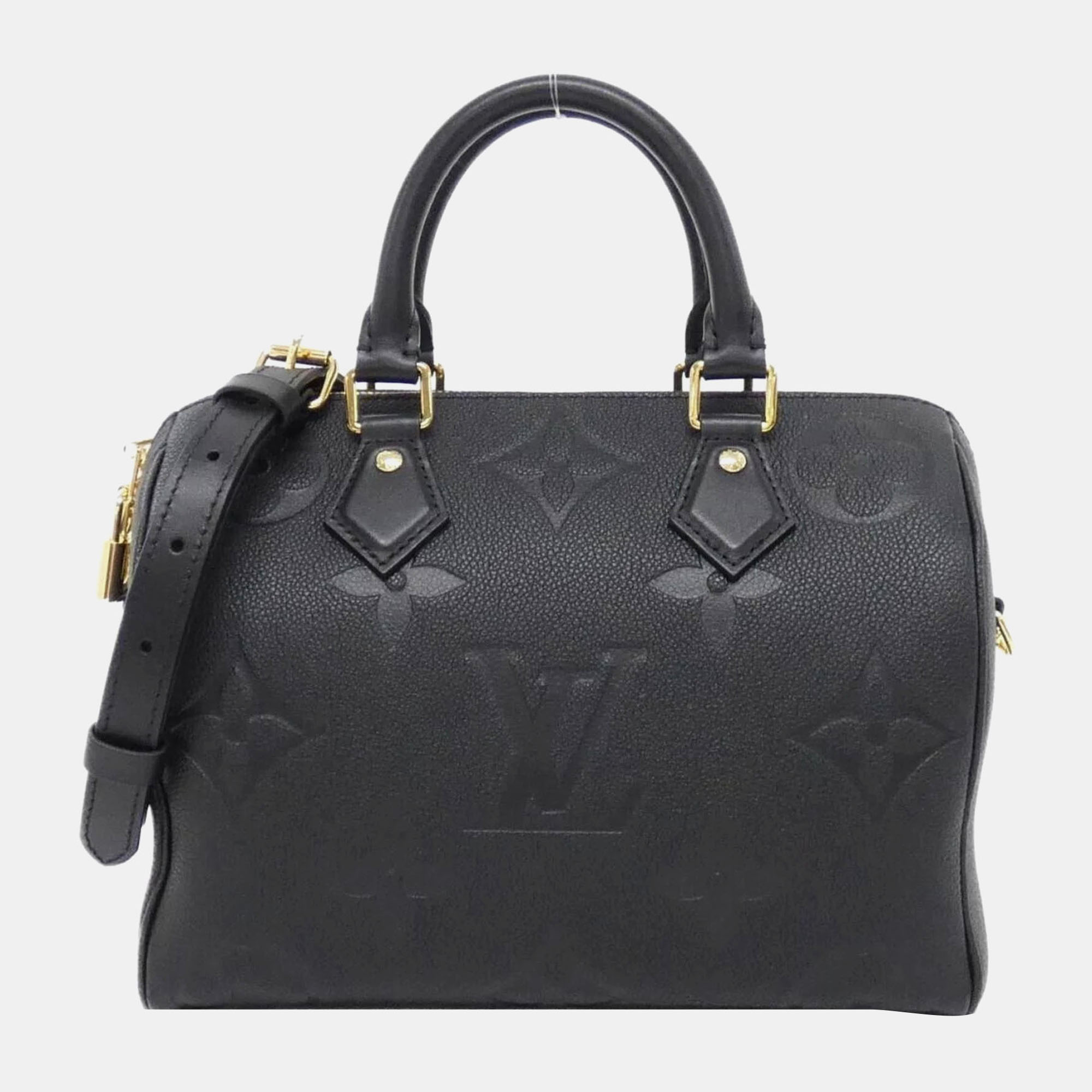 

Louis Vuitton Monogram Empreinte Speedy Bandouliere  Boston Bag, Black