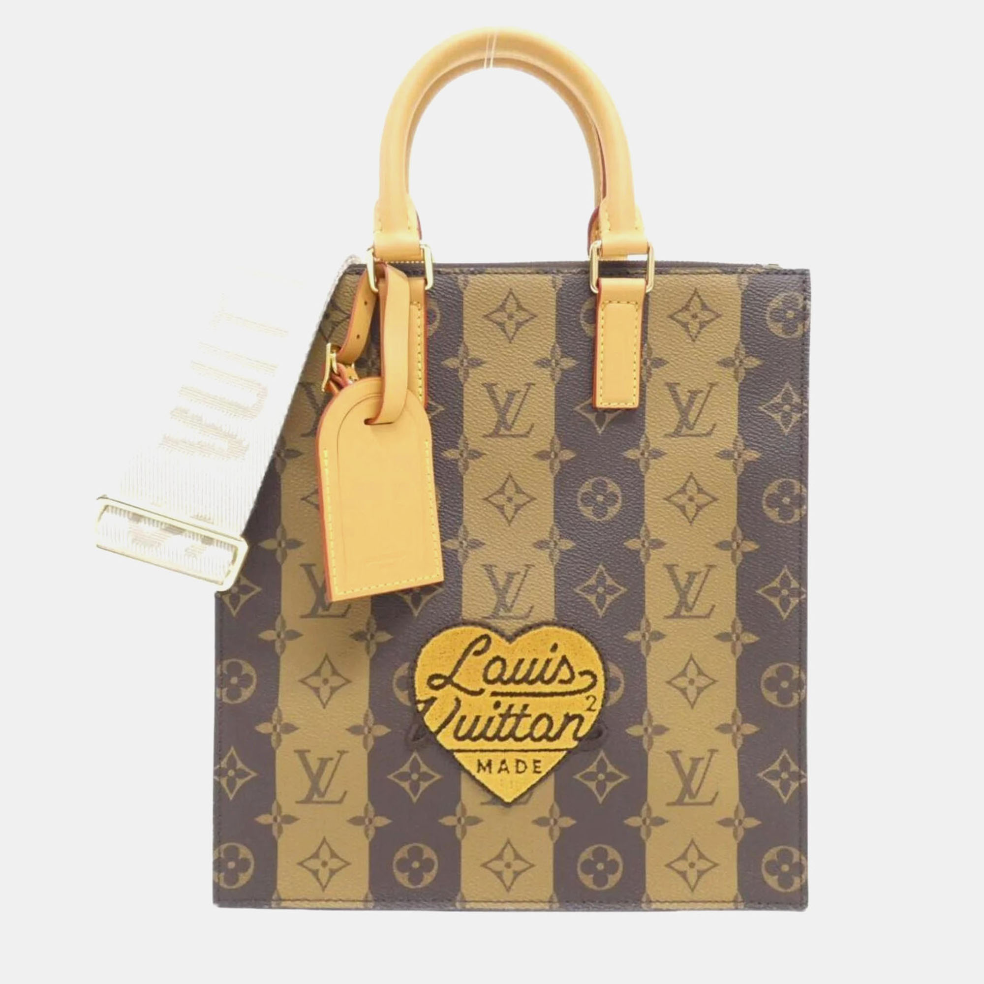 

Louis Vuitton Monogram Stripe (Lv Squared) Sac Plat Messenger Handbag, Brown