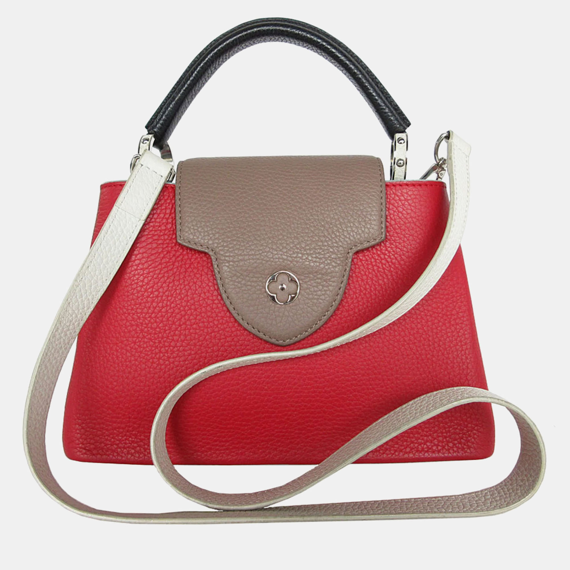 

Louis Vuitton Tricolor Leather Capucines PM Shoulder Bag, Red