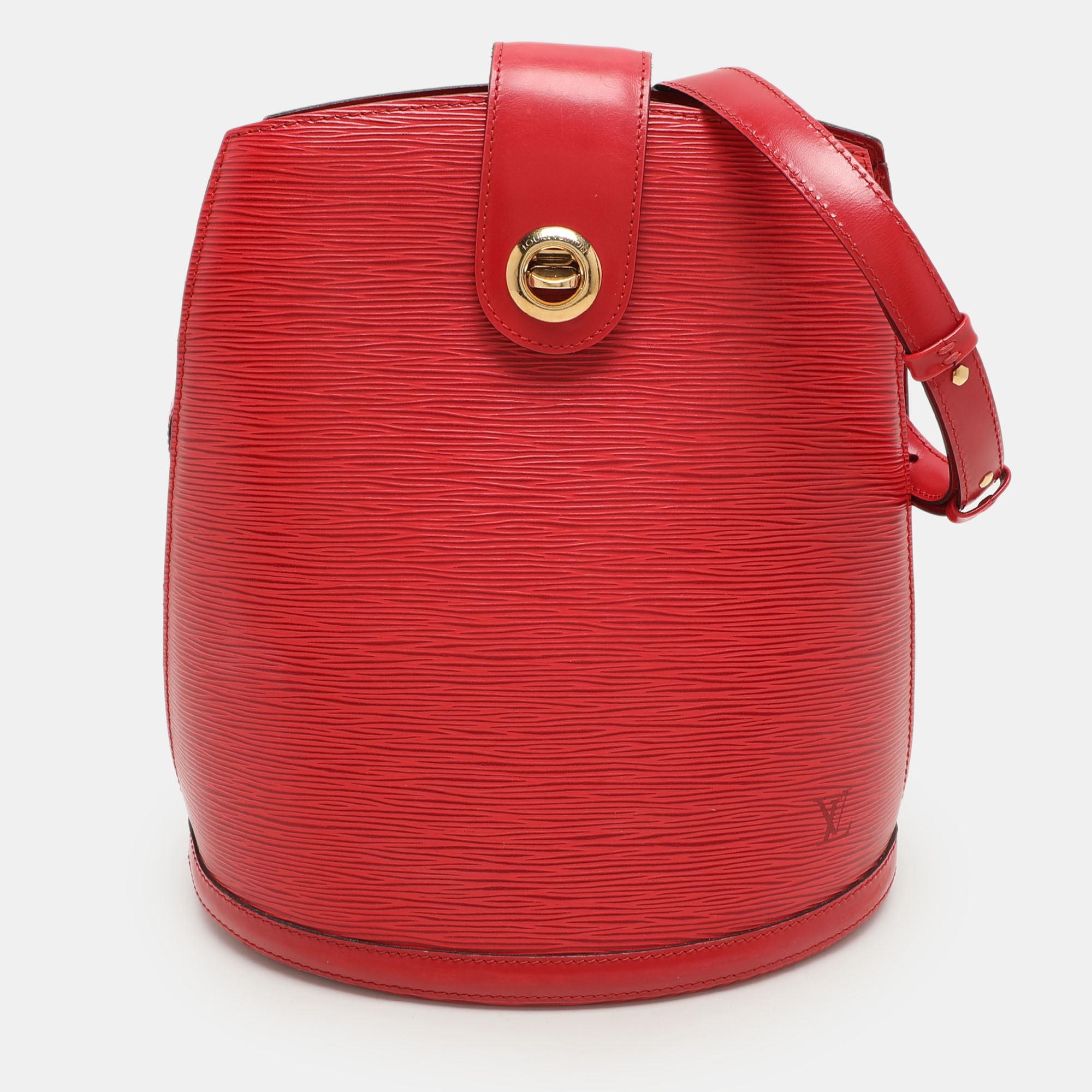 

Louis Vuitton Red Epi Leather Cluny Bucket Bag