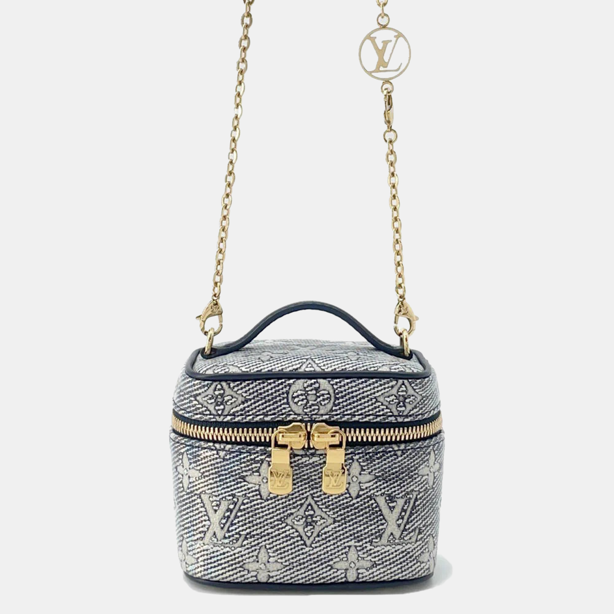 

Louis Vuitton Micro Vanity Blue Monogram Laminated Jacquard