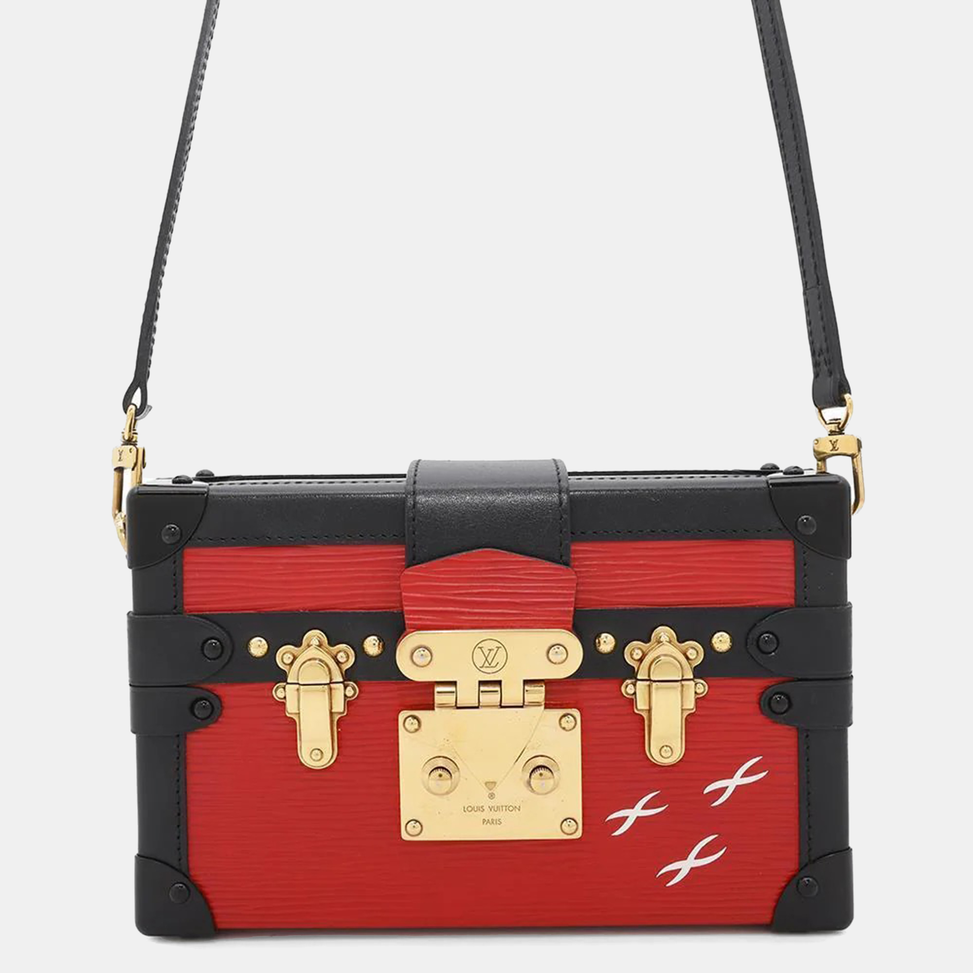 

Louis Vuitton Petite Malle Coquelicot/Noir Epi Leather, Black