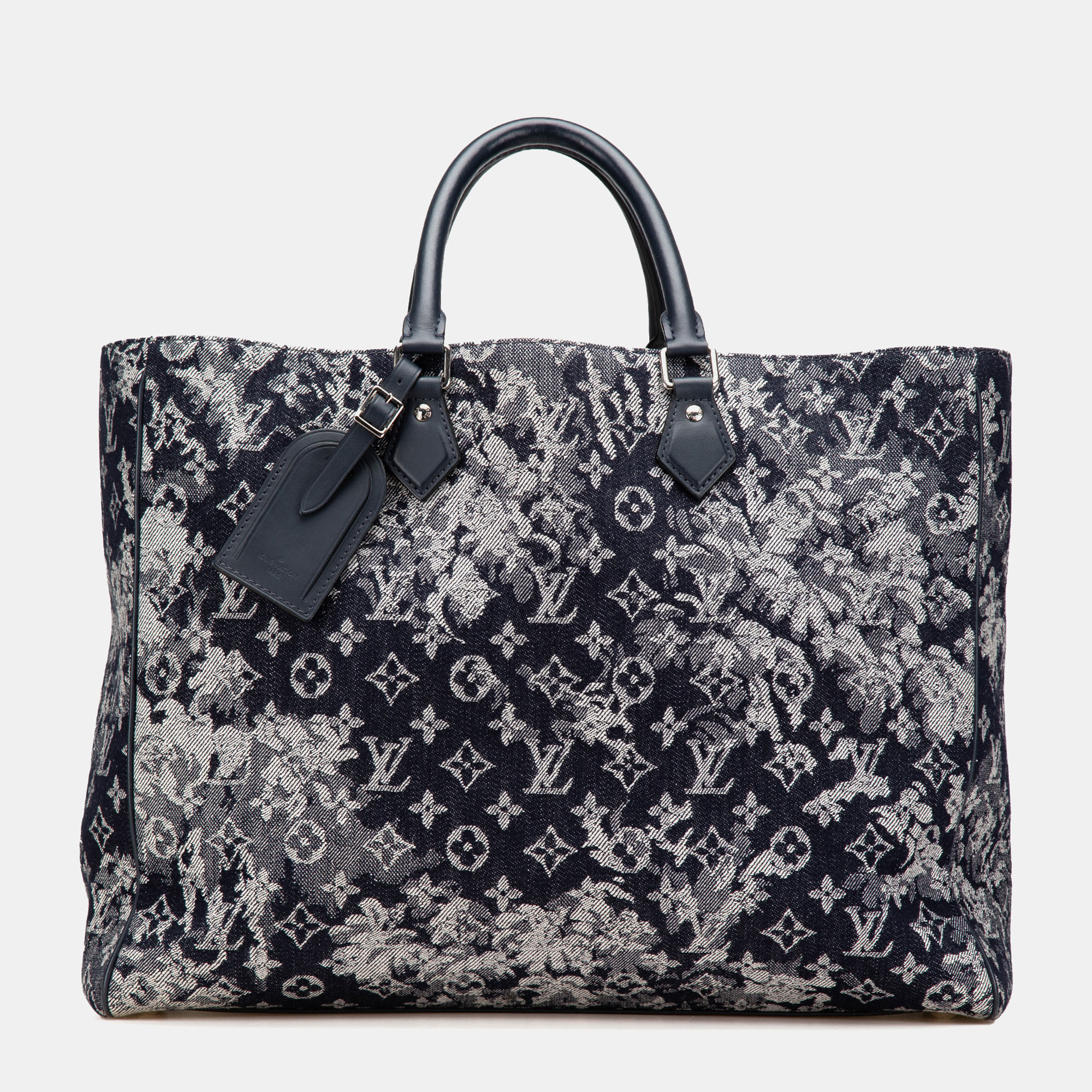 

Louis Vuitton Blue Monogram Tapestry Grand Sac, Navy blue