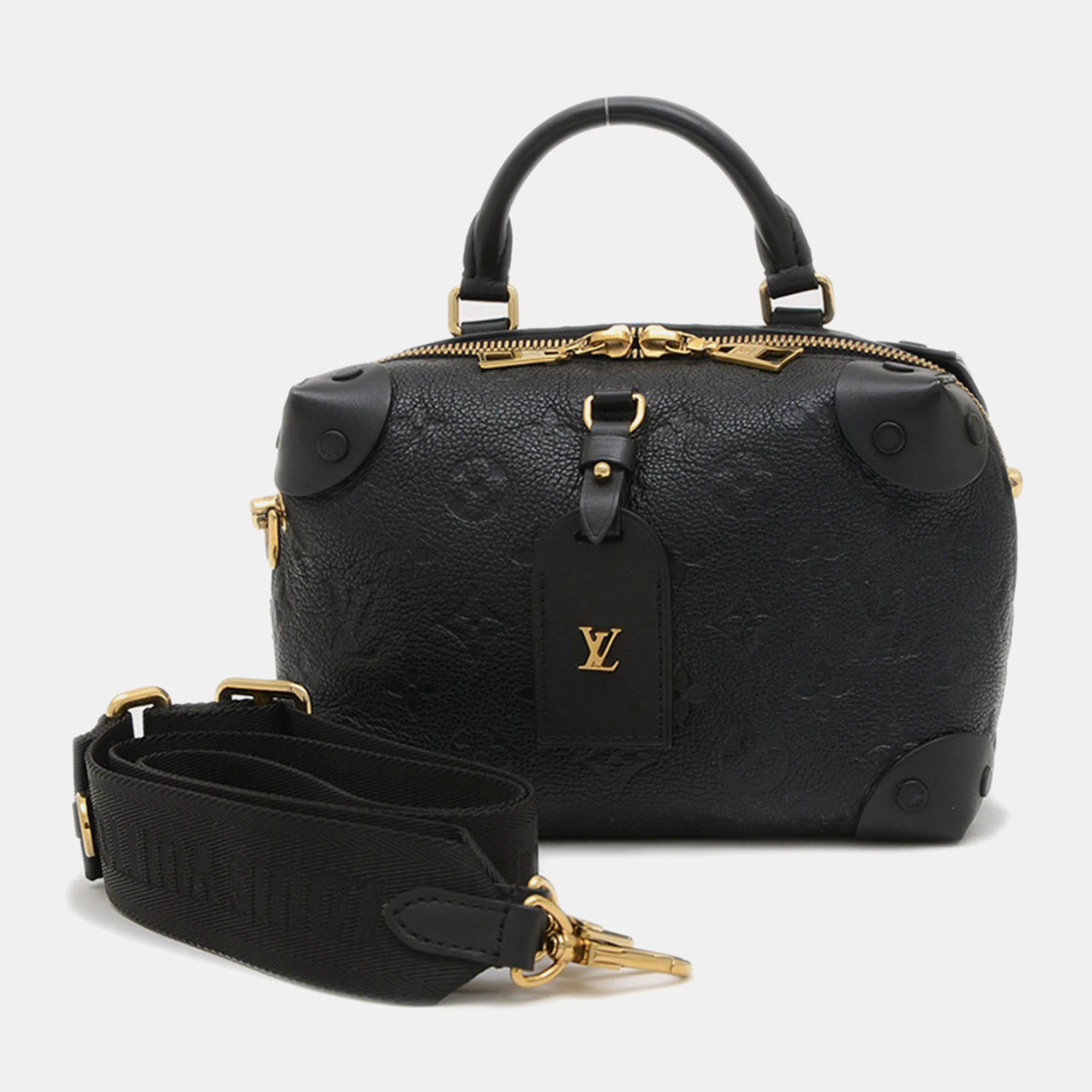 

Louis Vuitton Black Monogram Empreinte Petite Malle Souple Bag