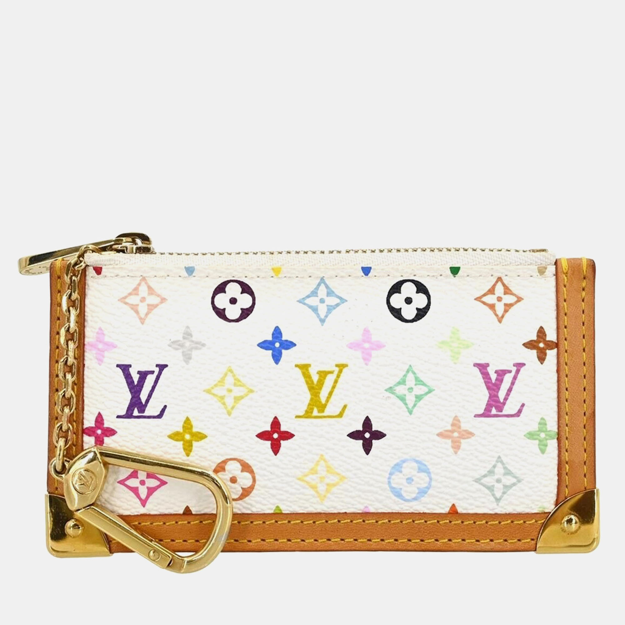 

Louis Vuitton White Multicolor Pochette Cles Coin Purse