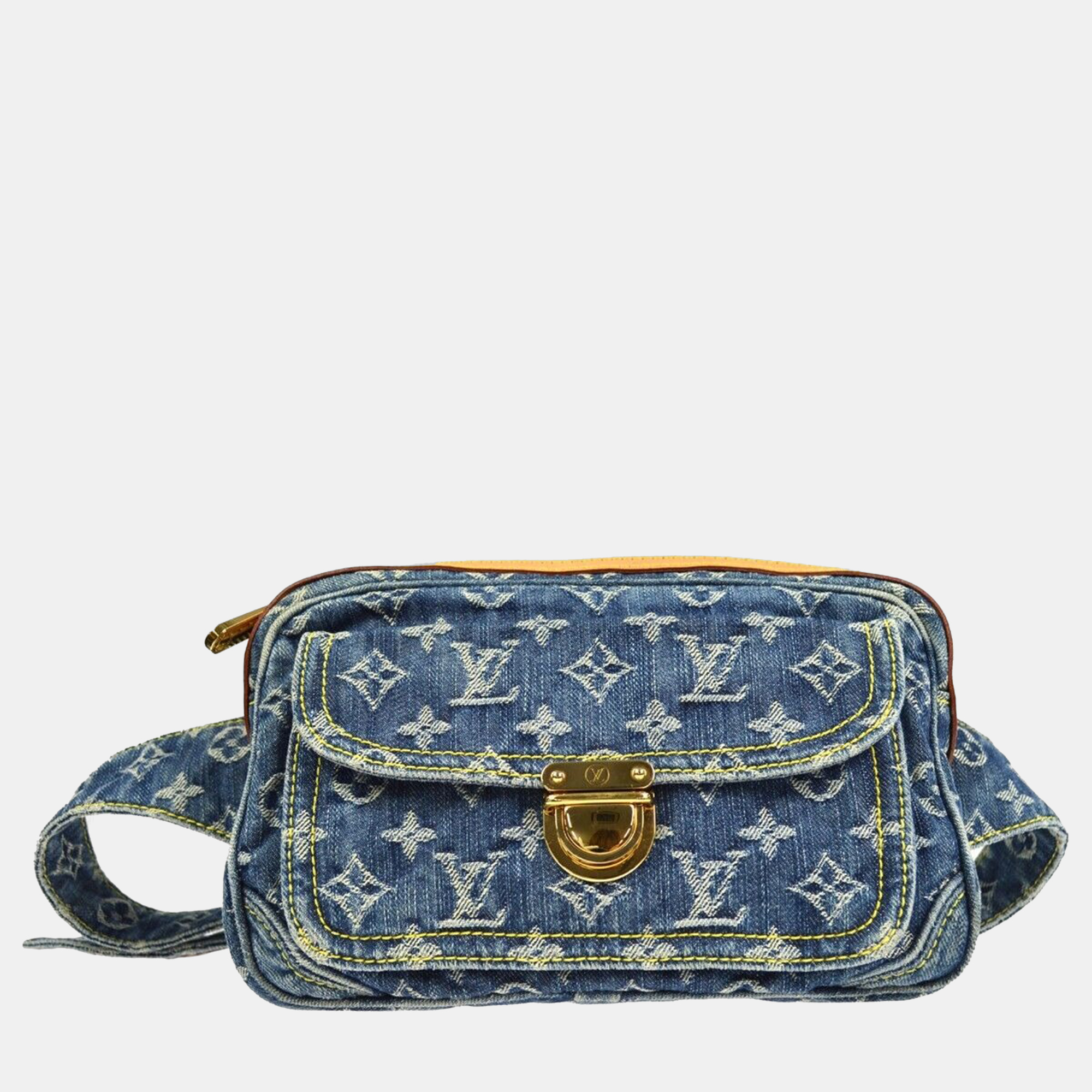 Pre-owned Louis Vuitton Blue Monogram Denim Waist Bum Bag