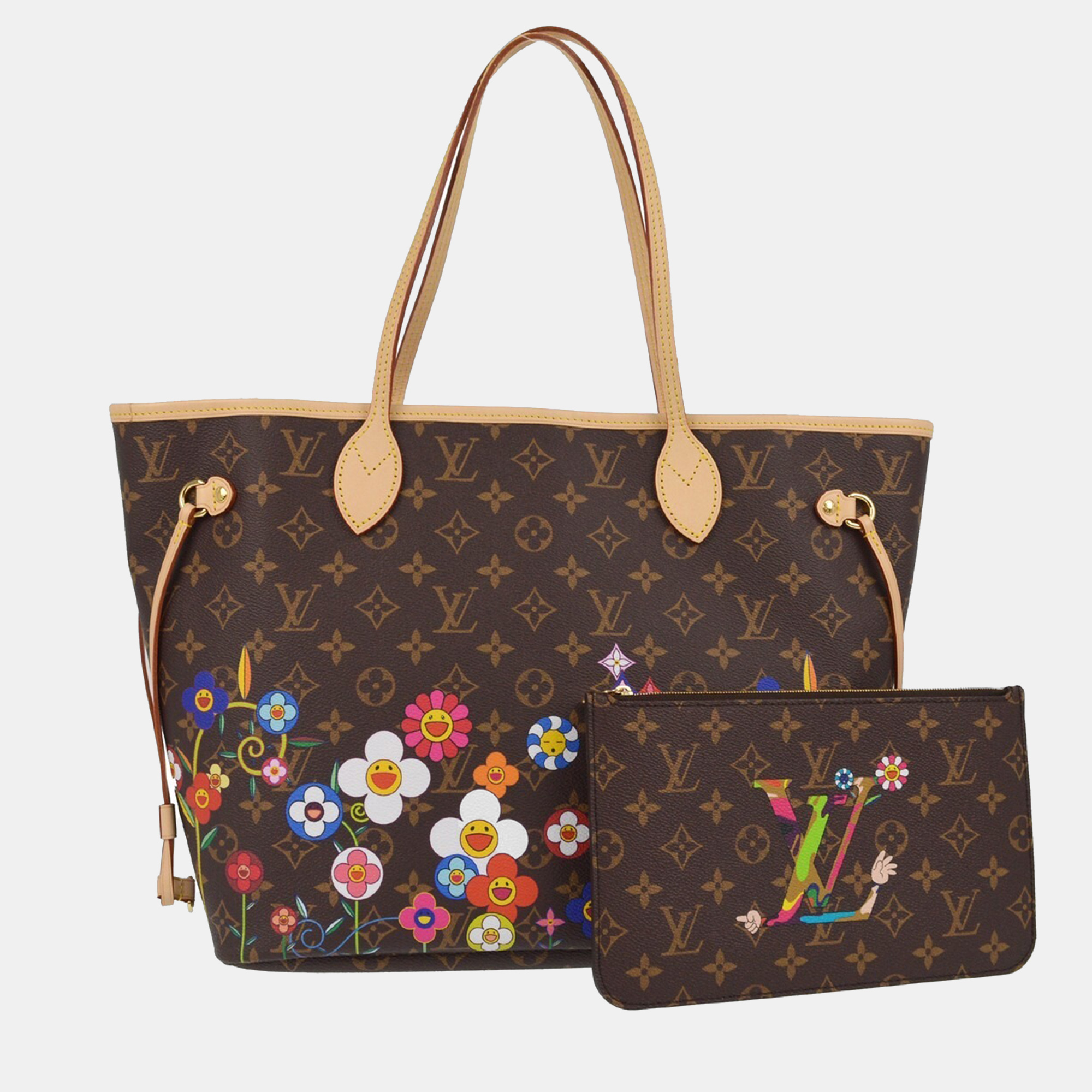 

Louis Vuitton LV x TM Monogram Neverfull MM Shoulder Tote Bag, Brown