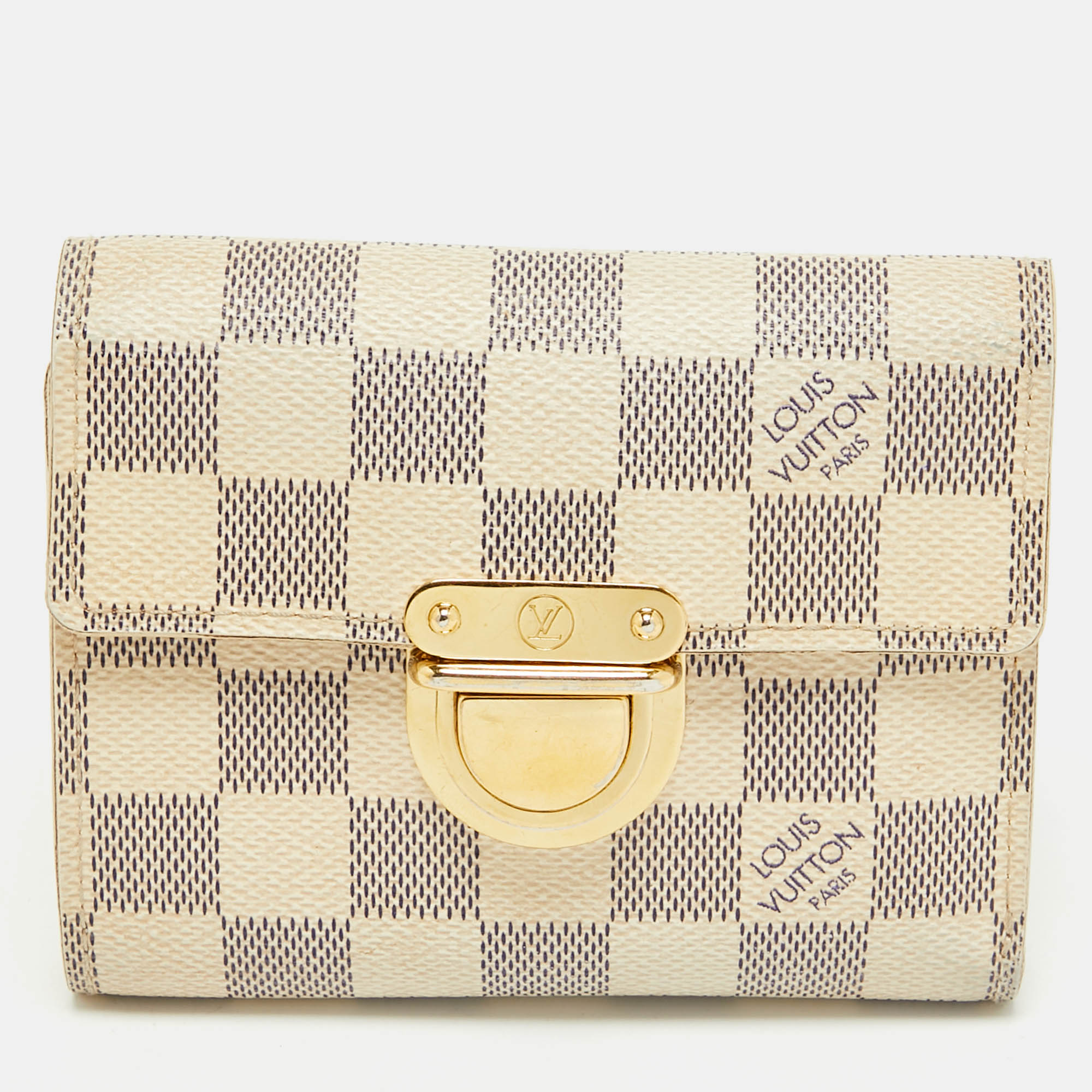 

Louis Vuitton Damier Azur Canvas Koala Wallet, White