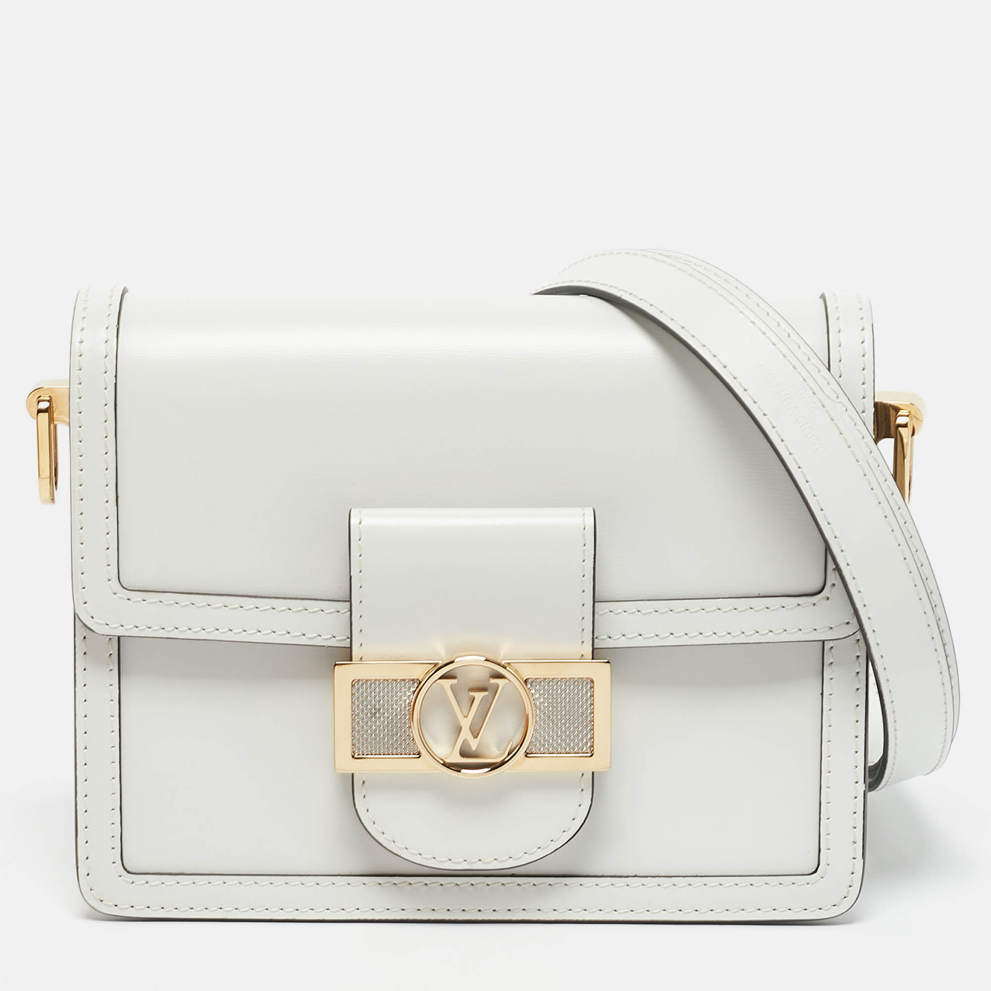 

Louis Vuitton Blanc Leather Dauphine Mini Bag, White