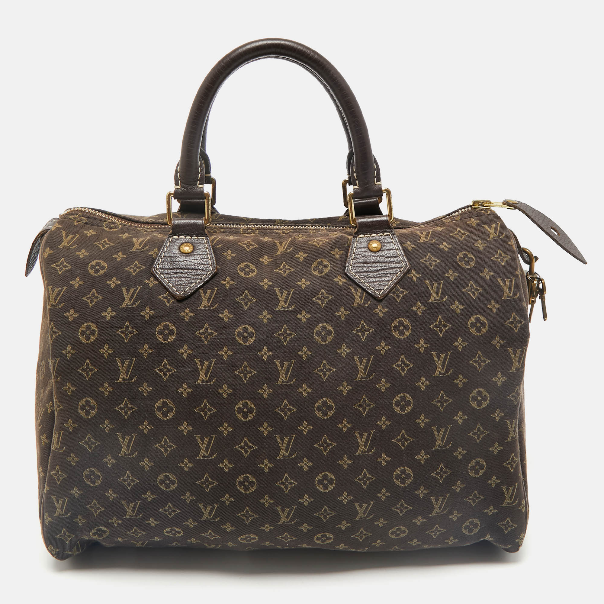 

Louis Vuitton Fusain Monogram Mini Lin Canvas Speedy 30 Bag, Brown