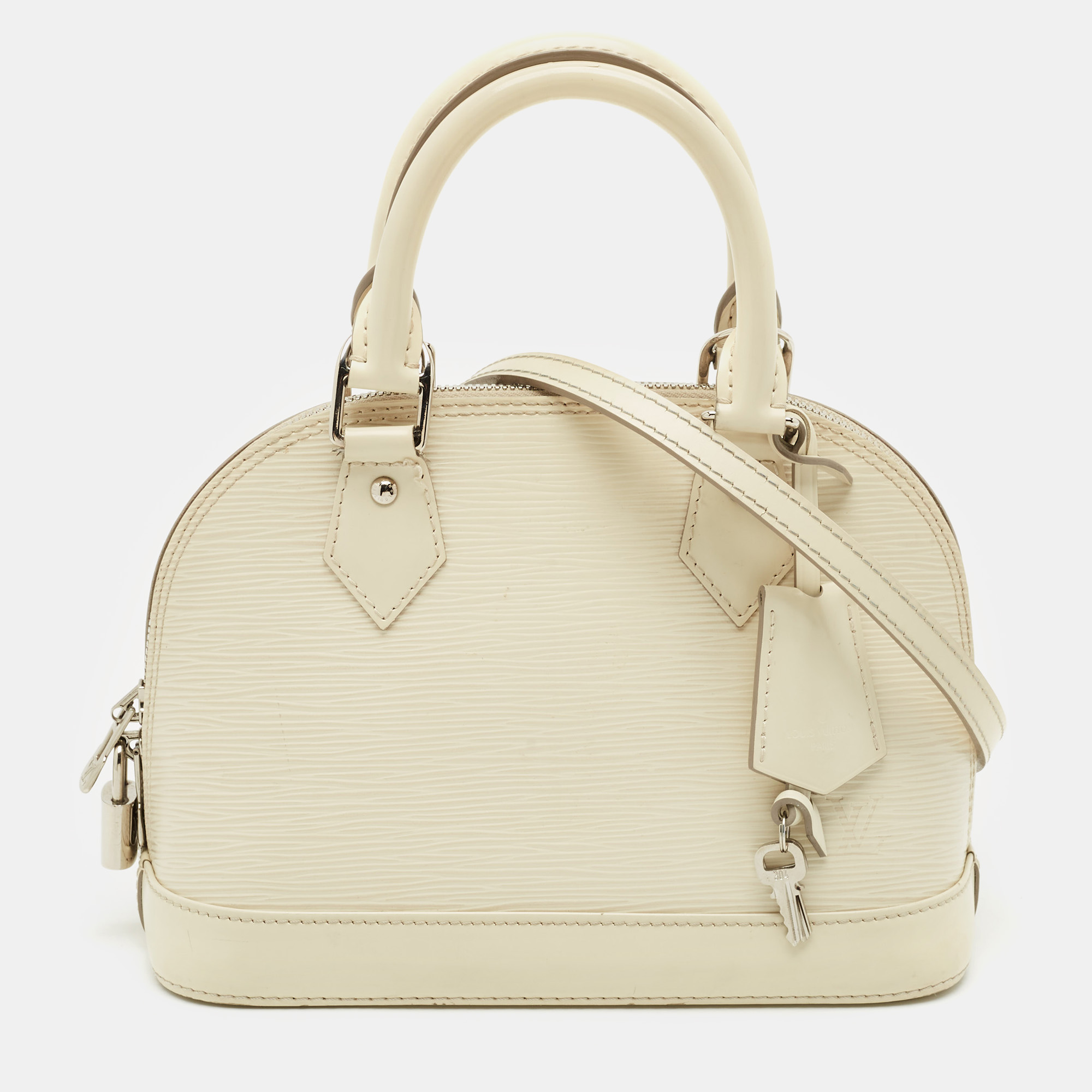 

Louis Vuitton Ivorie Epi Leather Alma BB Bag, White
