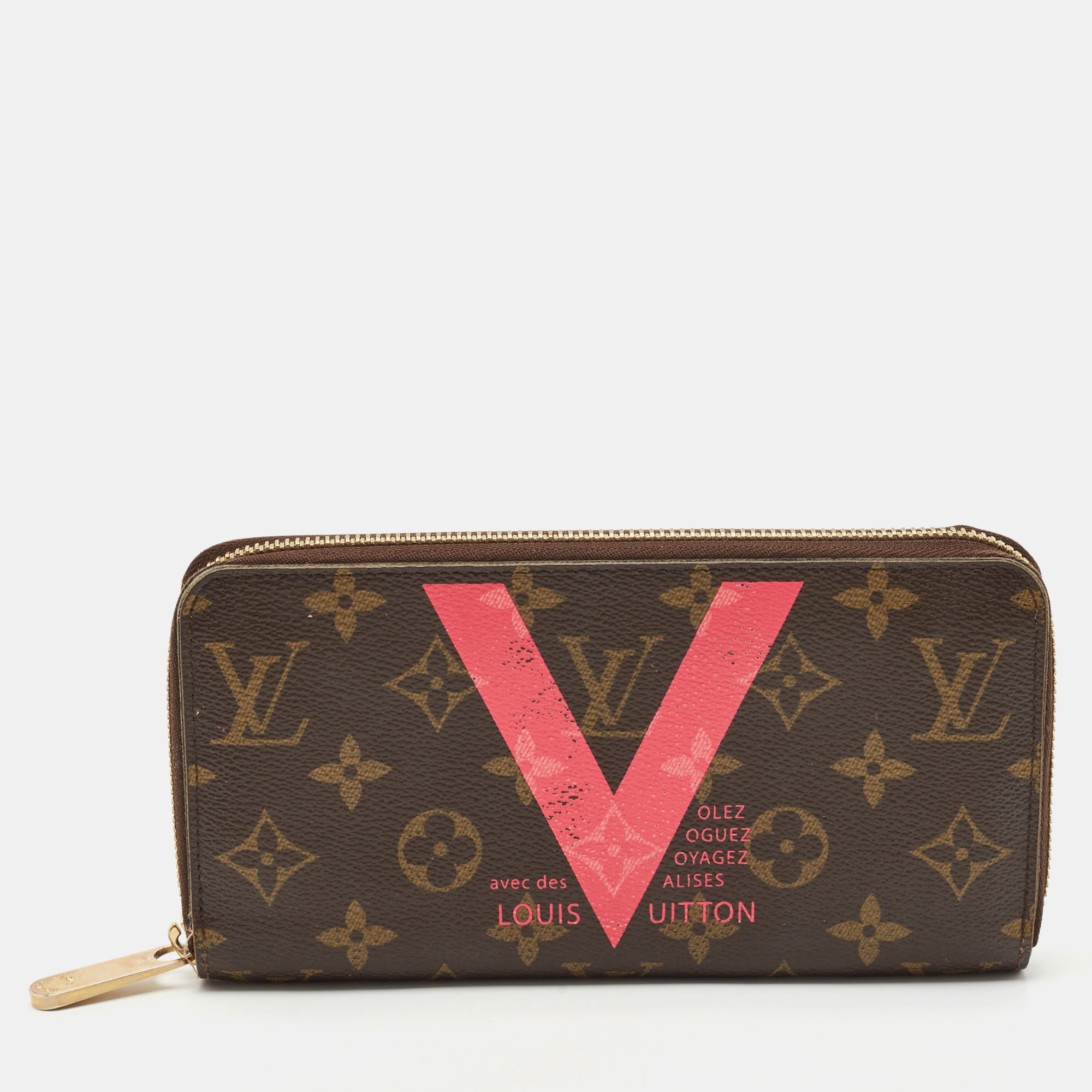 

Louis Vuitton Monogram Canvas V Zippy Wallet, Brown