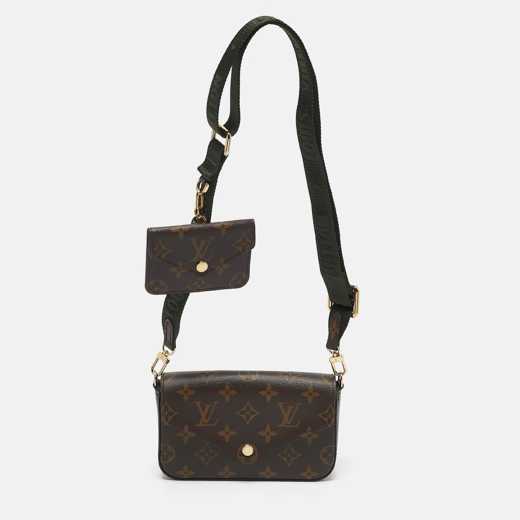 

Louis Vuitton Kaki Monogram Canvas Felicie Strap & Go Bag, Brown