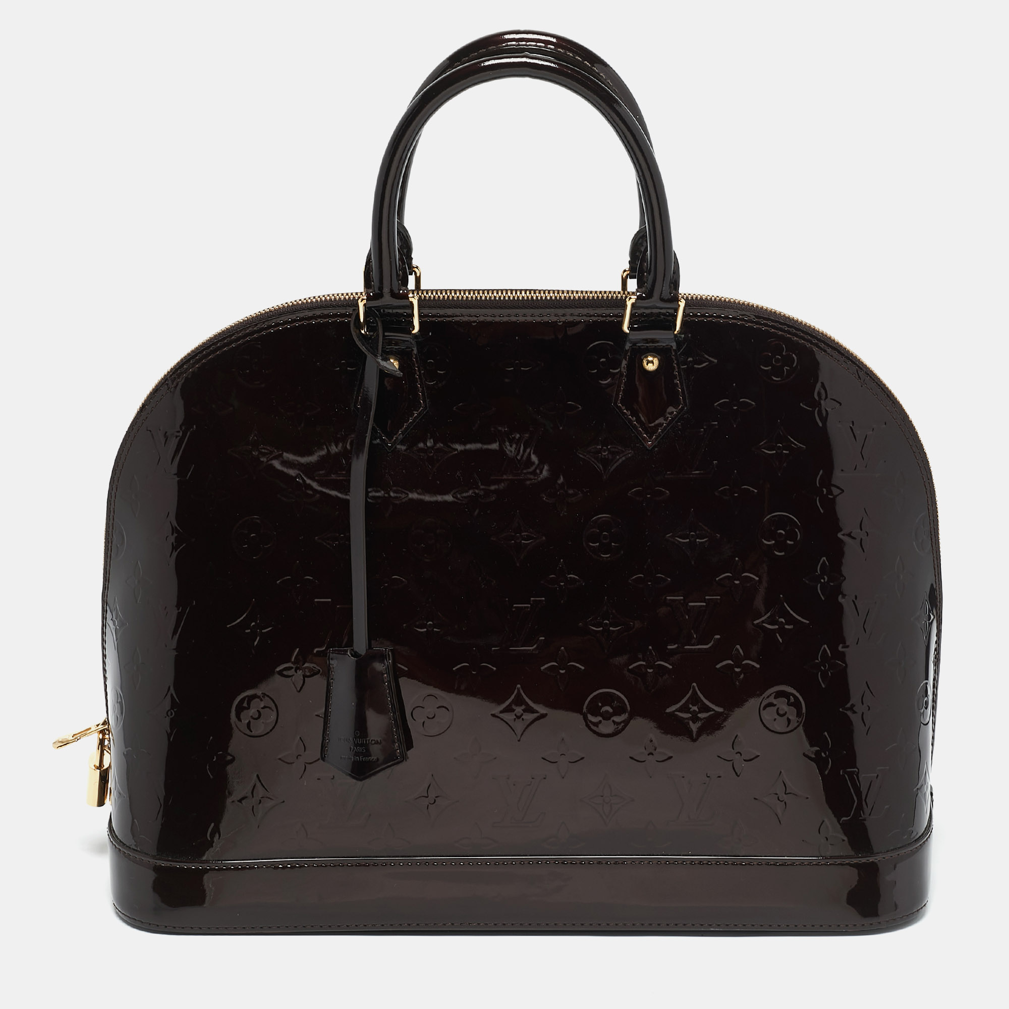 

Louis Vuitton Amarante Monogram Vernis Alma GM Bag, Burgundy