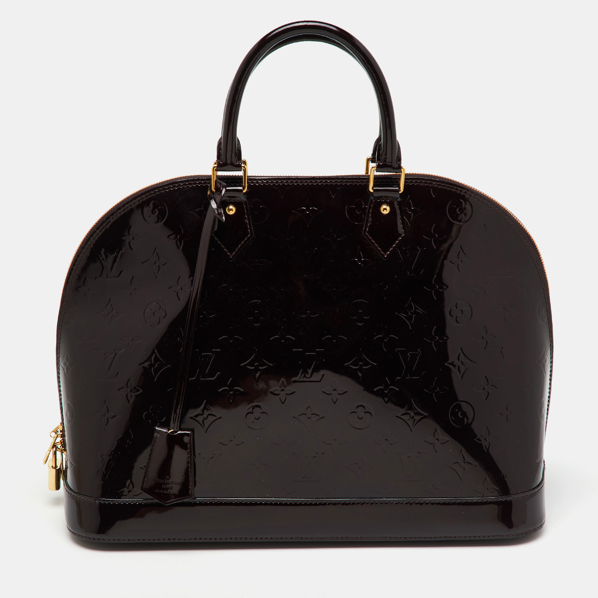

Louis Vuitton Amarante Monogram Vernis Alma GM Bag, Burgundy