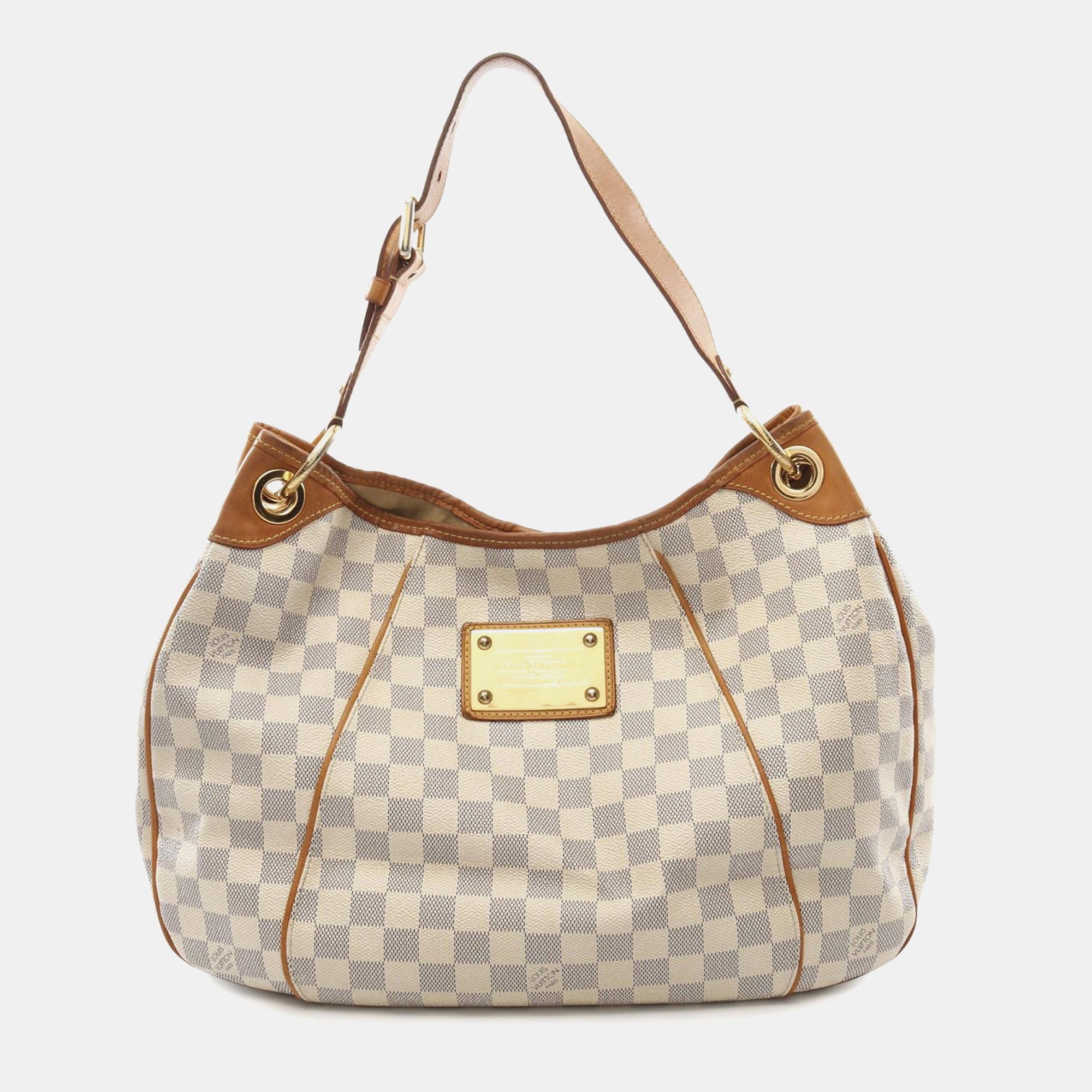 

Louis Vuitton White Damier Azur Canvas Galliera PM Hobo Bag