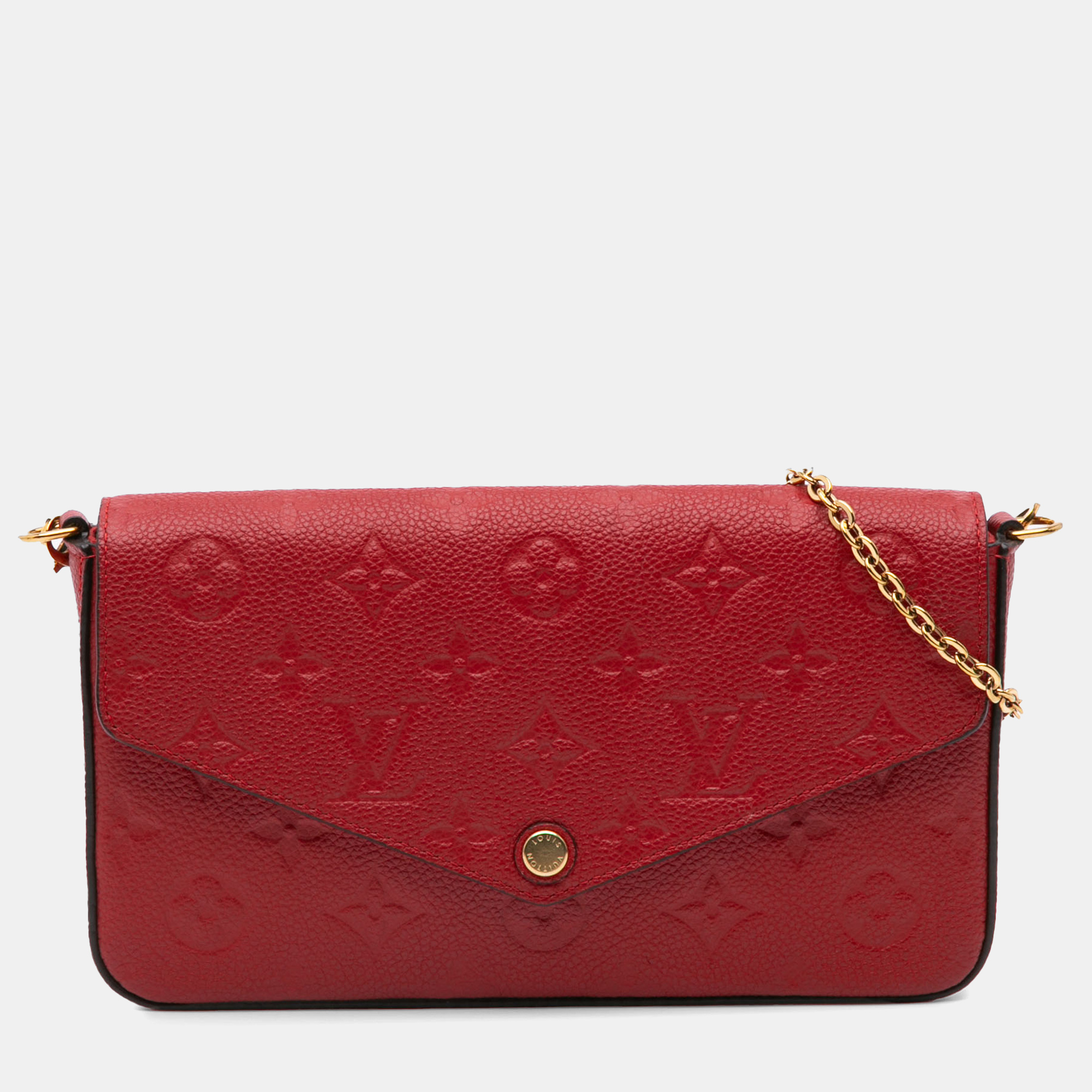 

Louis Vuitton Red Monogram Empreinte Pochette Felicie
