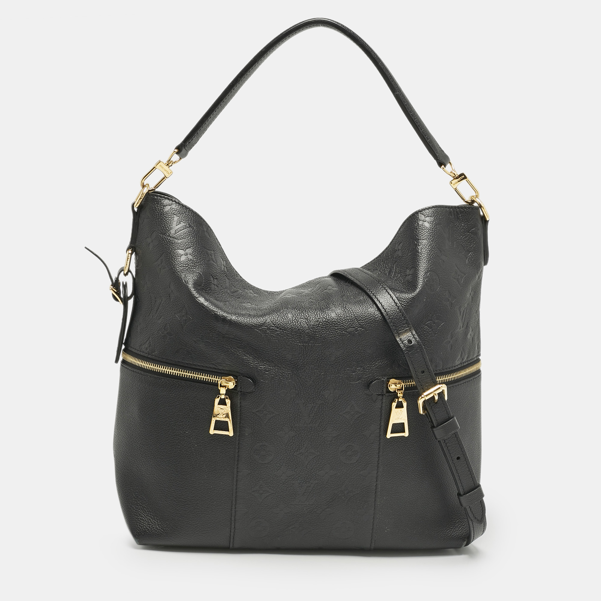 

Louis Vuitton Black Monogram Empreinte Leather Melie Bag