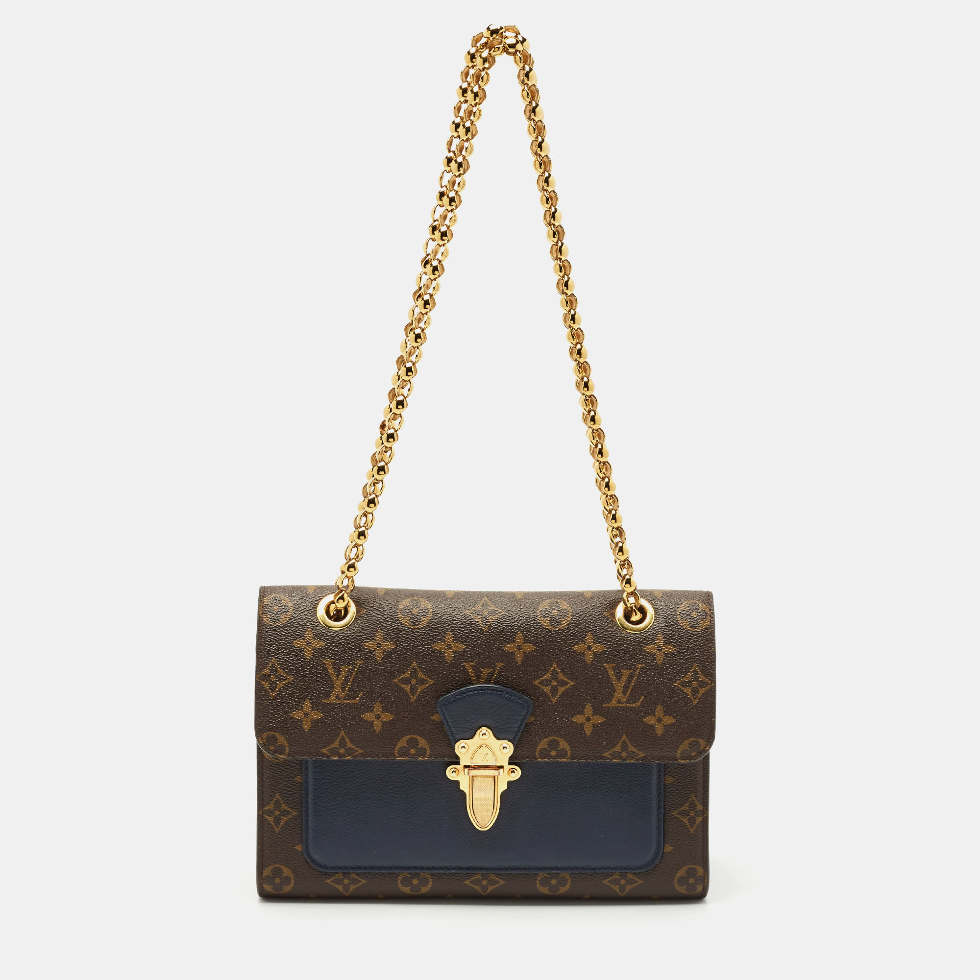 

Louis Vuitton Blue Marine Monogram Canvas Victoire Bag, Navy blue