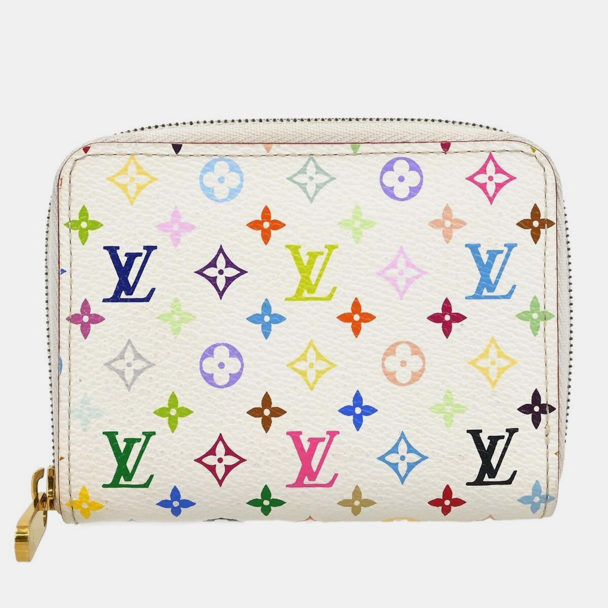 

Louis Vuitton White Multicolor Monogram Canvas Zippy Wallet