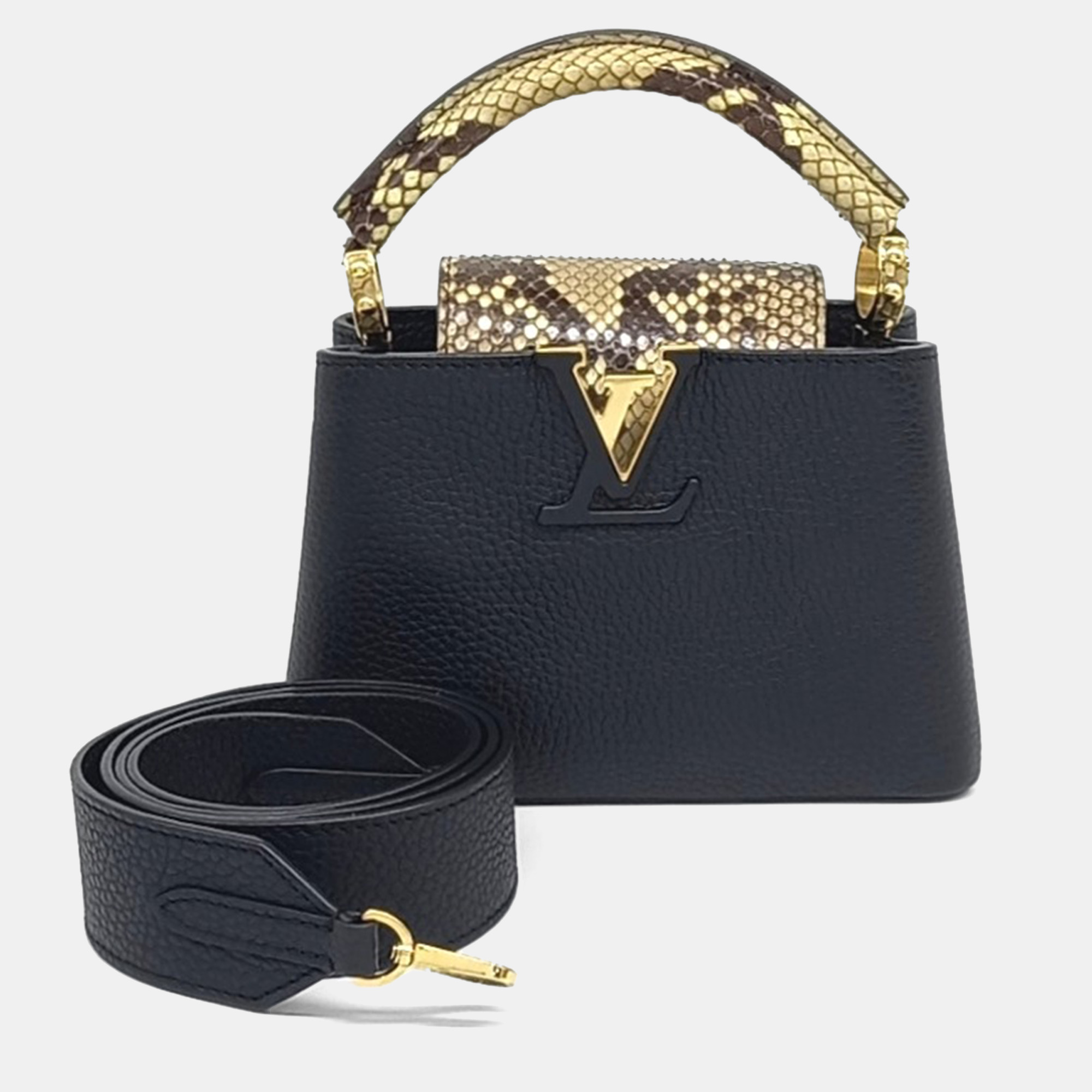 

Louis Vuitton Black Leather Python Capucine Mini bag