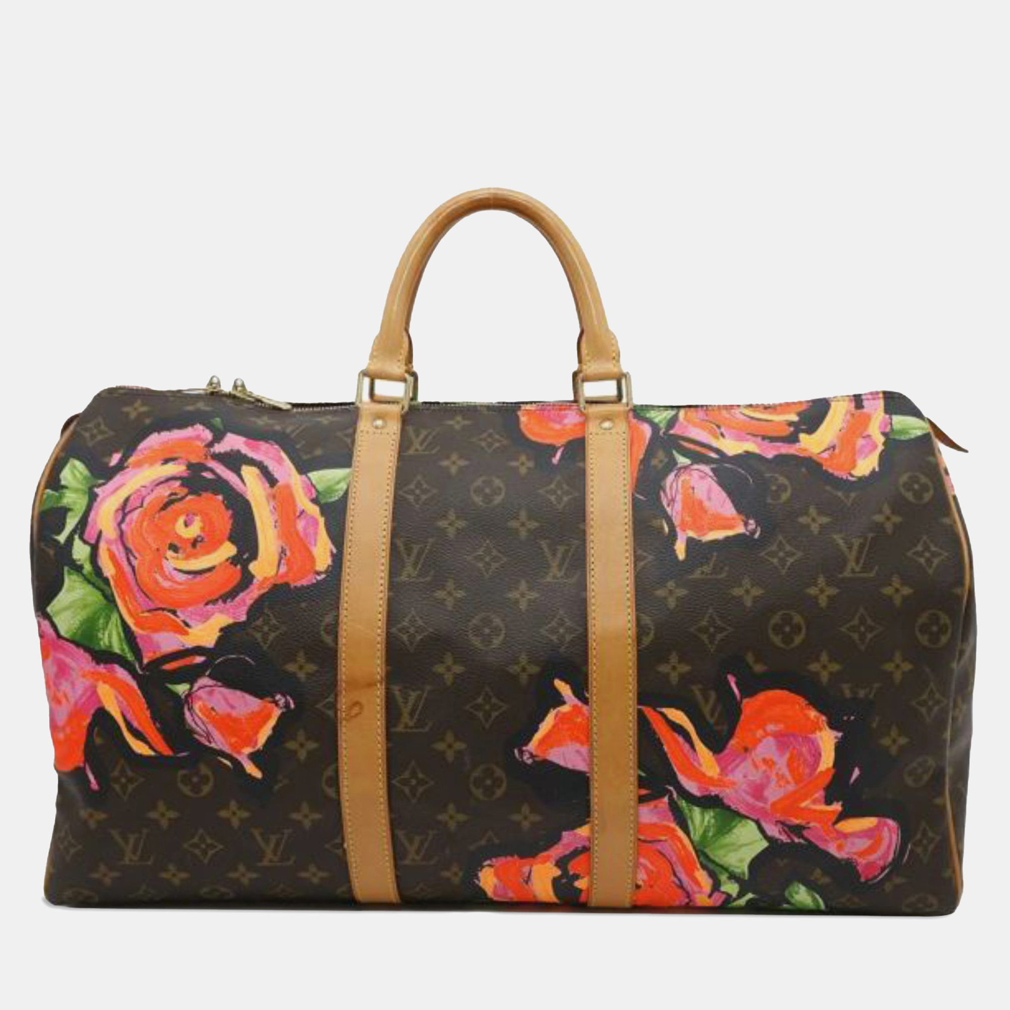 

Louis Vuitton Brown Monogram Roses Keepall 50