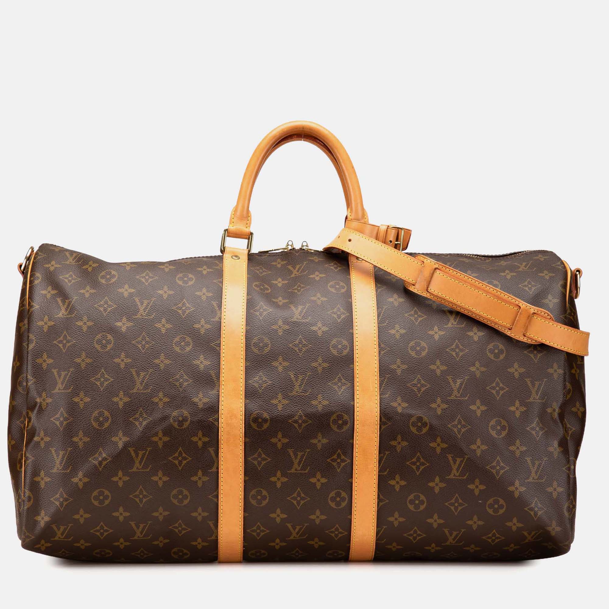 

Louis Vuitton Brown Monogram Keepall Bandouliere 55