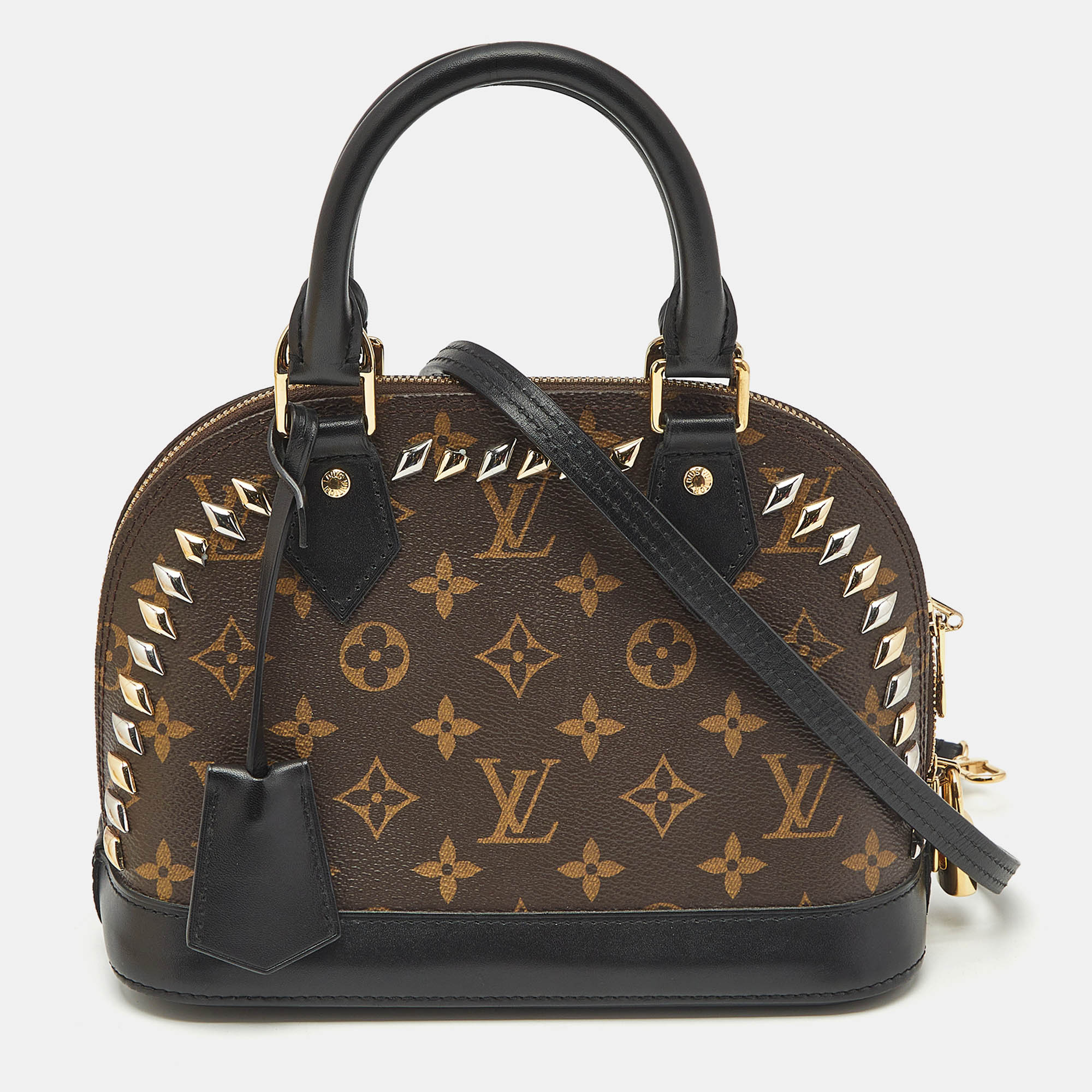 

Louis Vuitton Monogram Canvas Macassar Studded Alma BB Bag, Brown