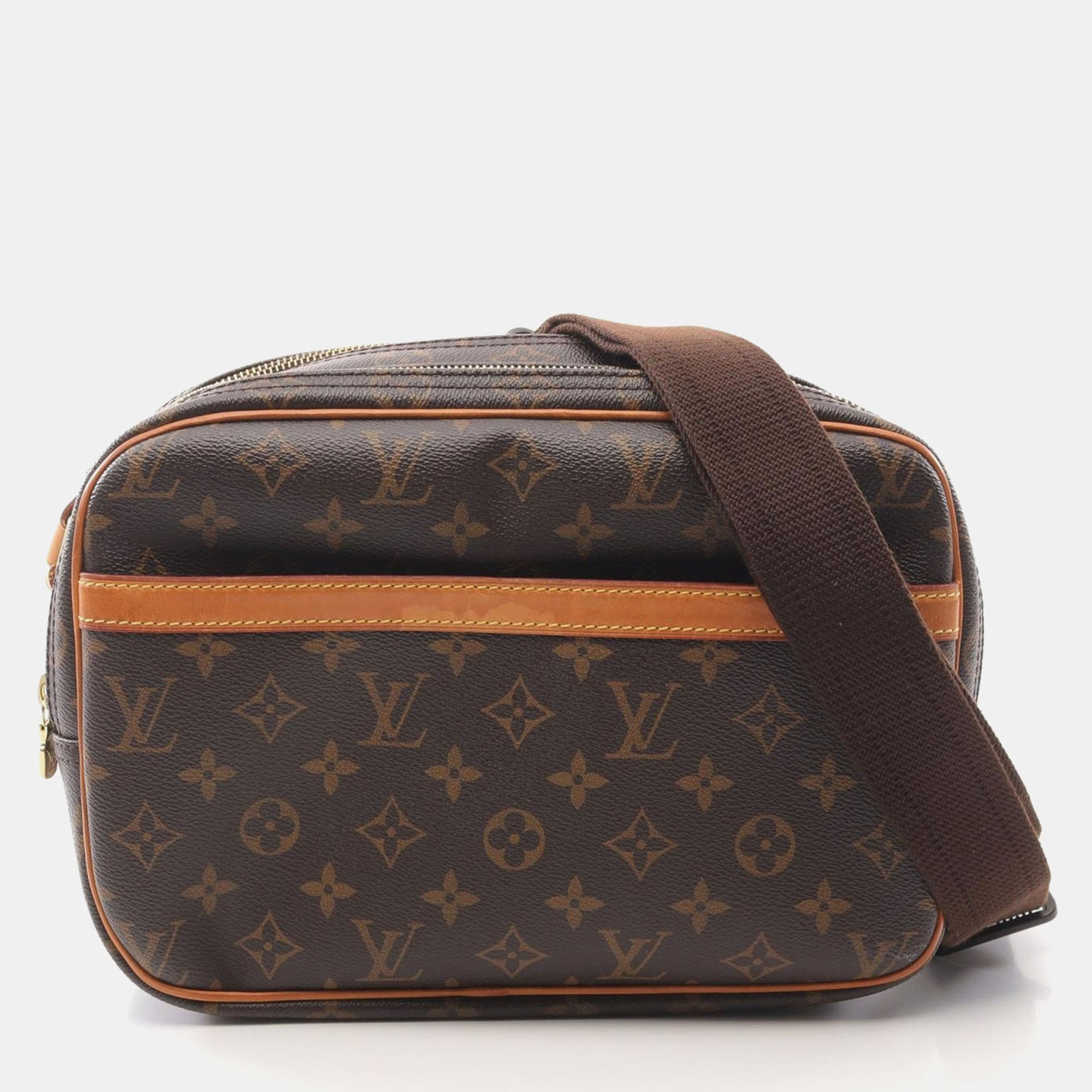 

Louis Vuitton Monogram Canvas Reporter Shoulder Bag PM, Brown
