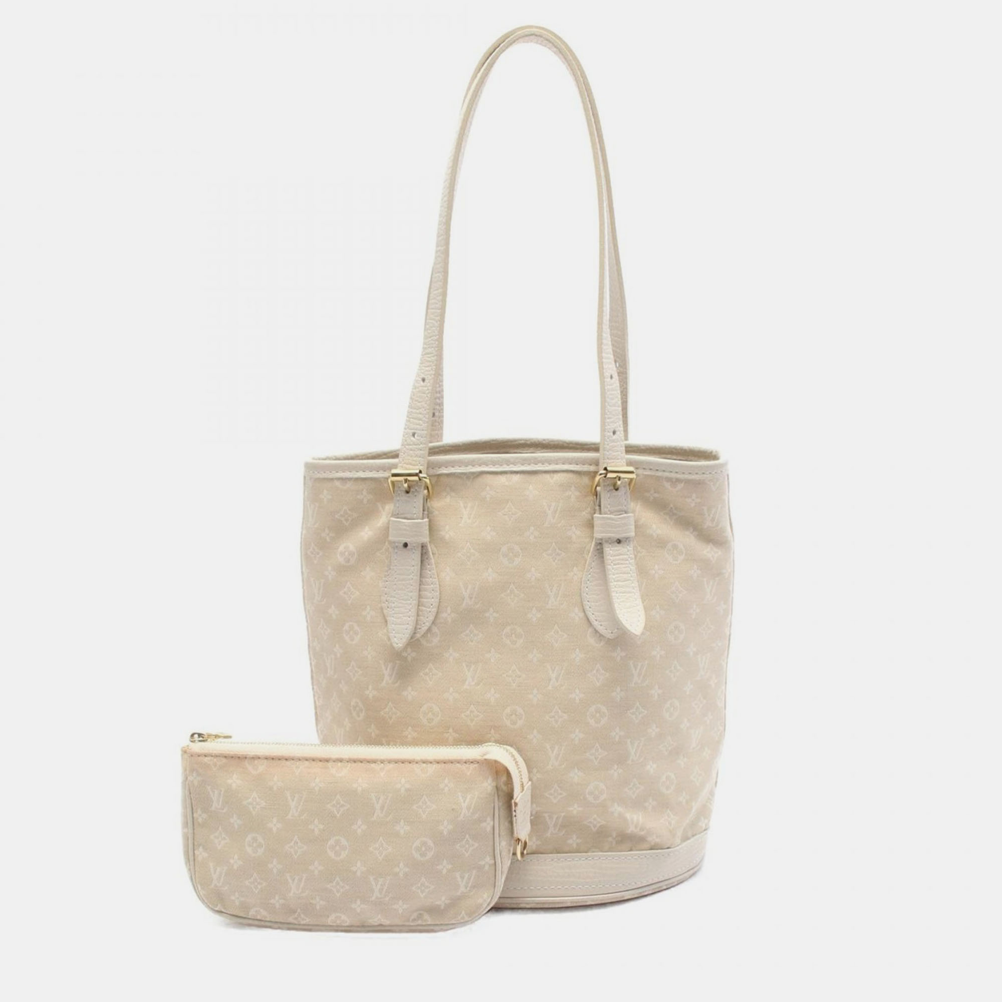 

Louis Vuitton Beige Dune Monogram Mini Lin Bucket PM Handbag