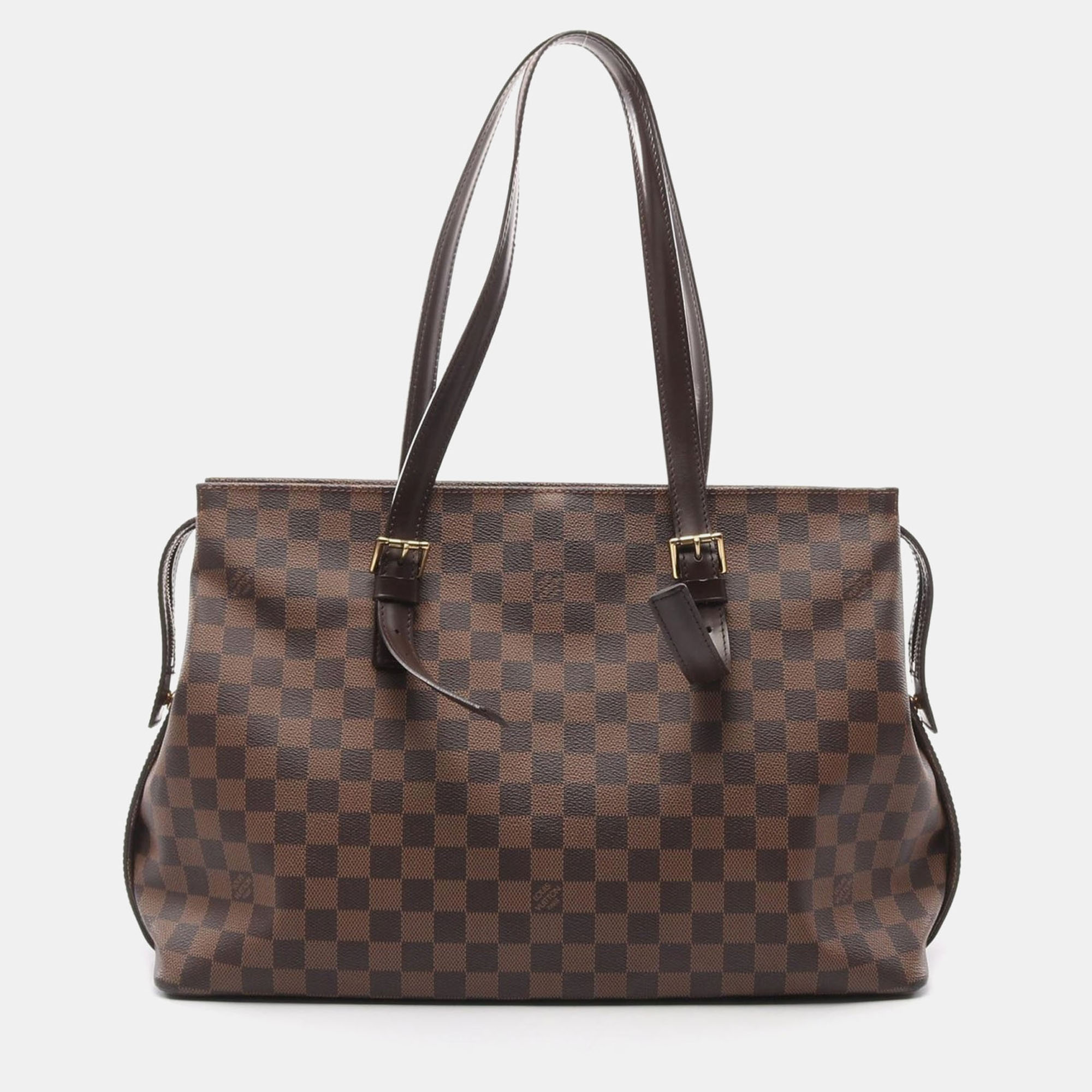

Louis Vuitton Brown Ebene Damier Chelsea Shoulder Tote Bag