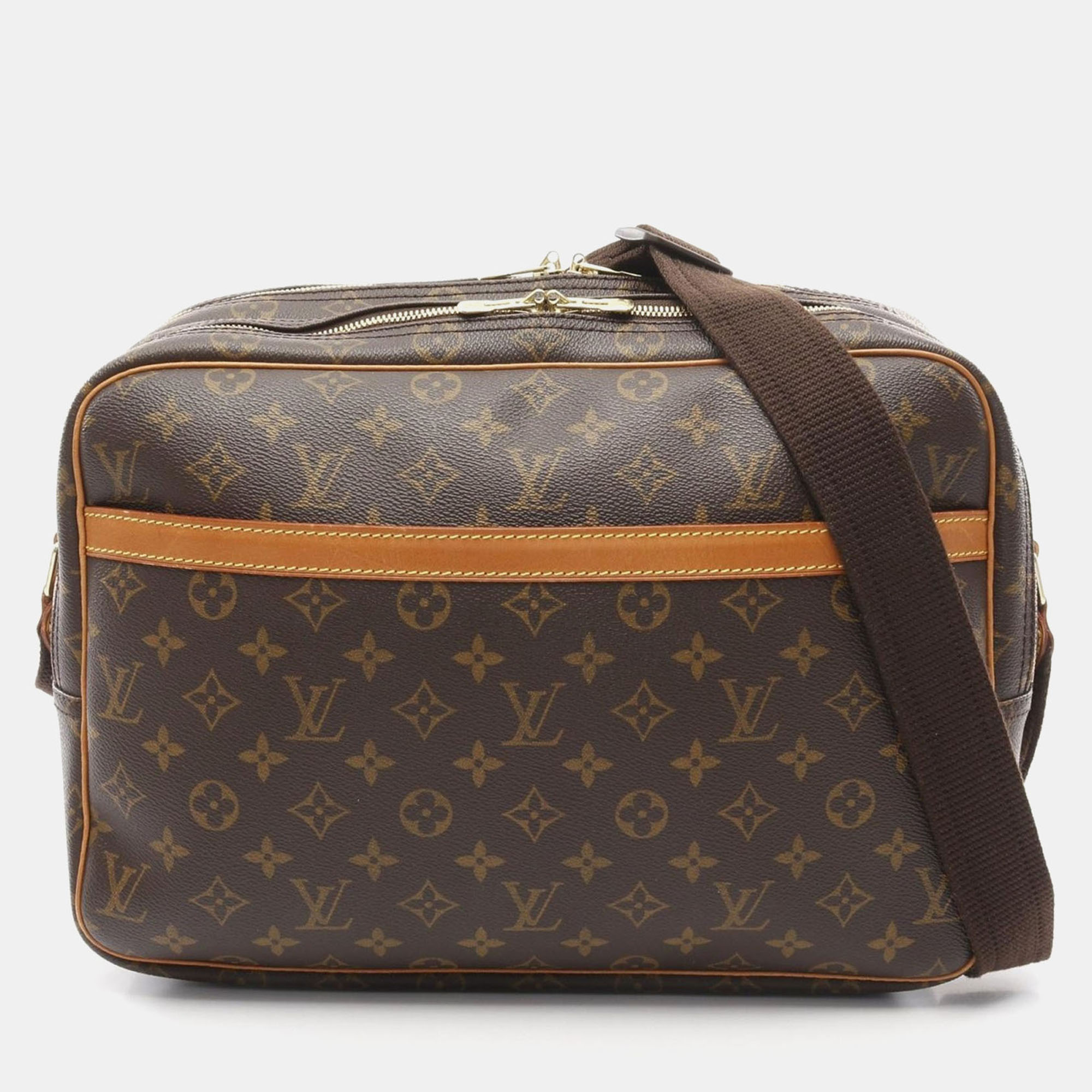 

Louis Vuitton Reporter GM Shoulder Crossbody Bag Monogram Leather Brown