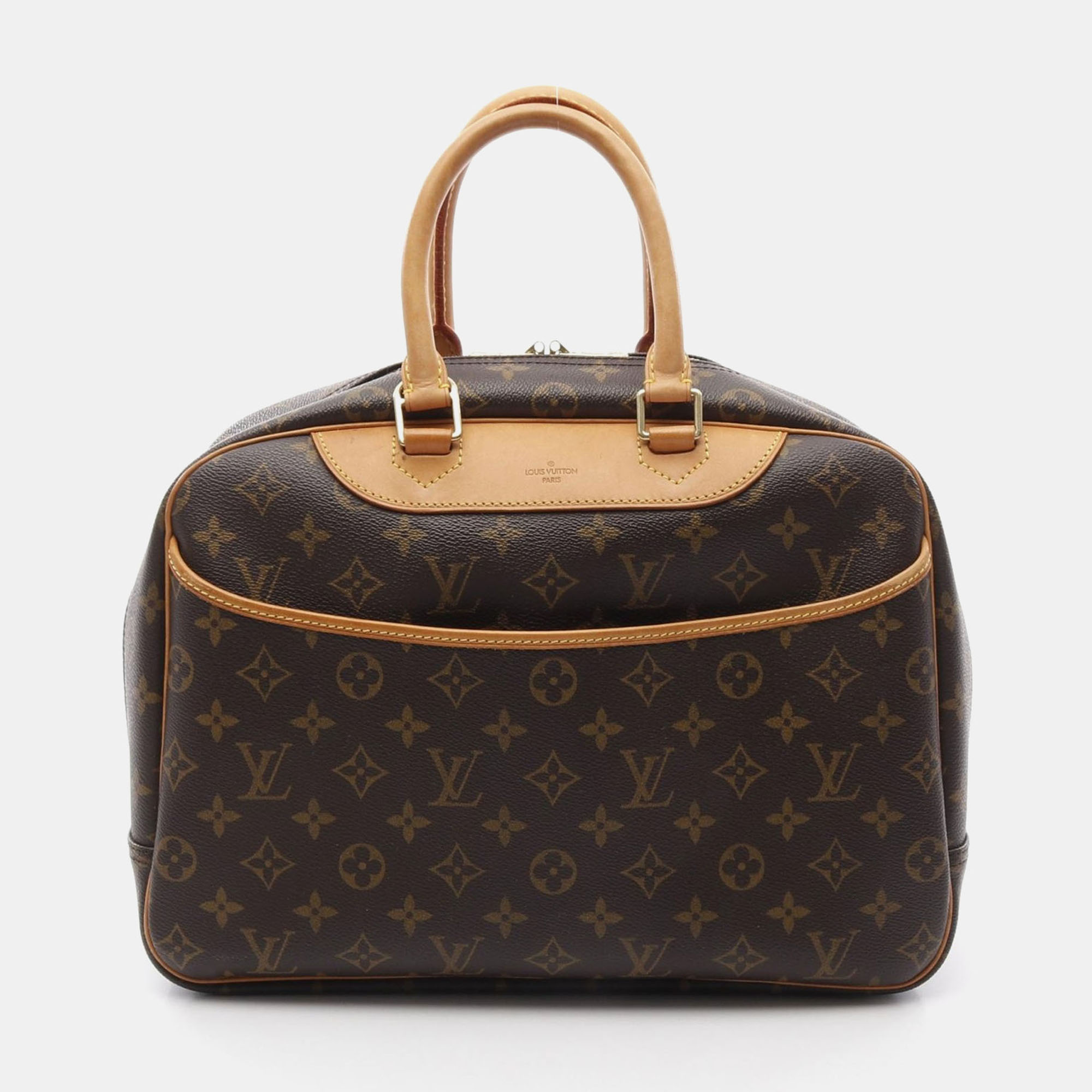 

Louis Vuitton Brown Monogram Leather Deauville Bowling Bag