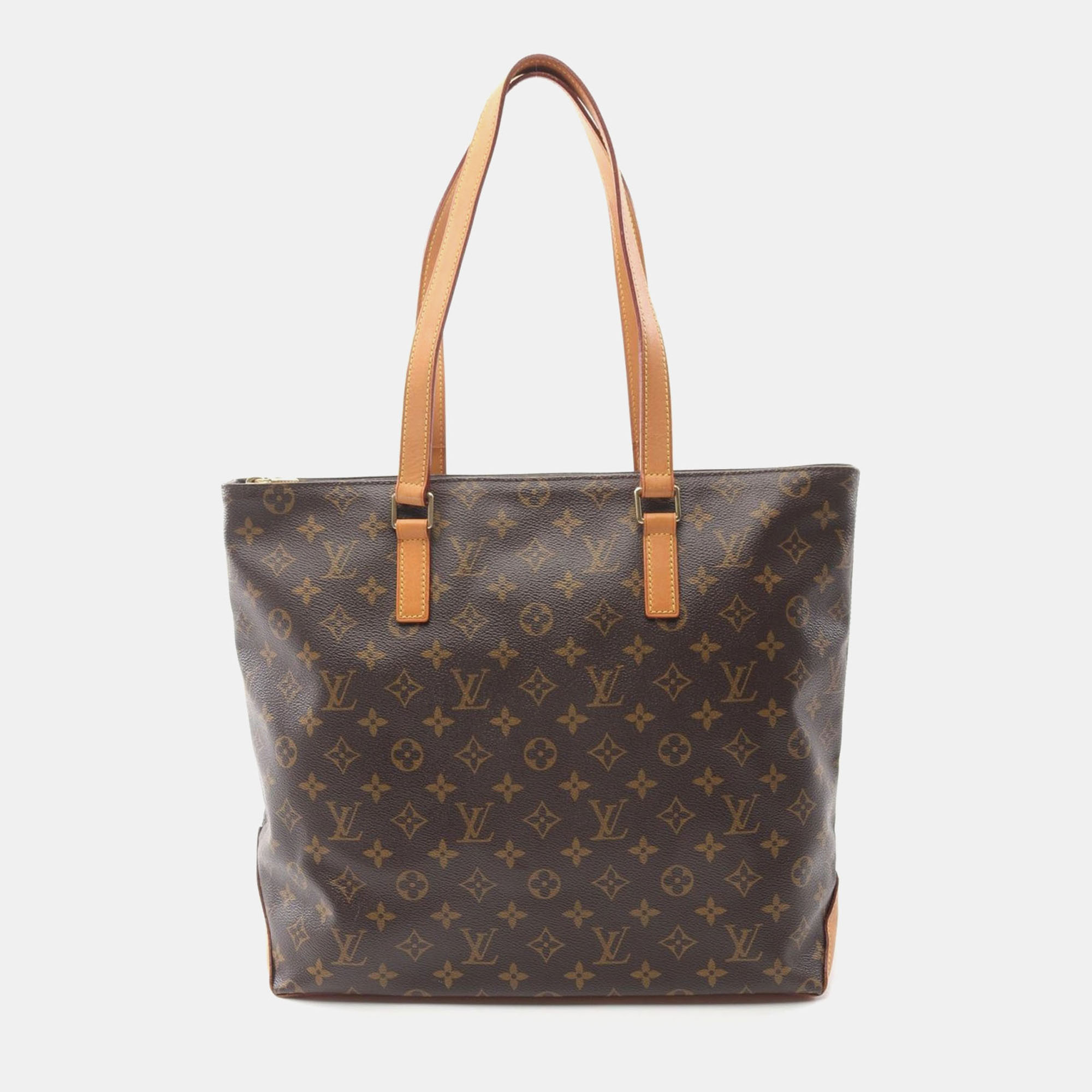 

Louis Vuitton Brown Monogram Leather Cabas Mezzo Tote Bag