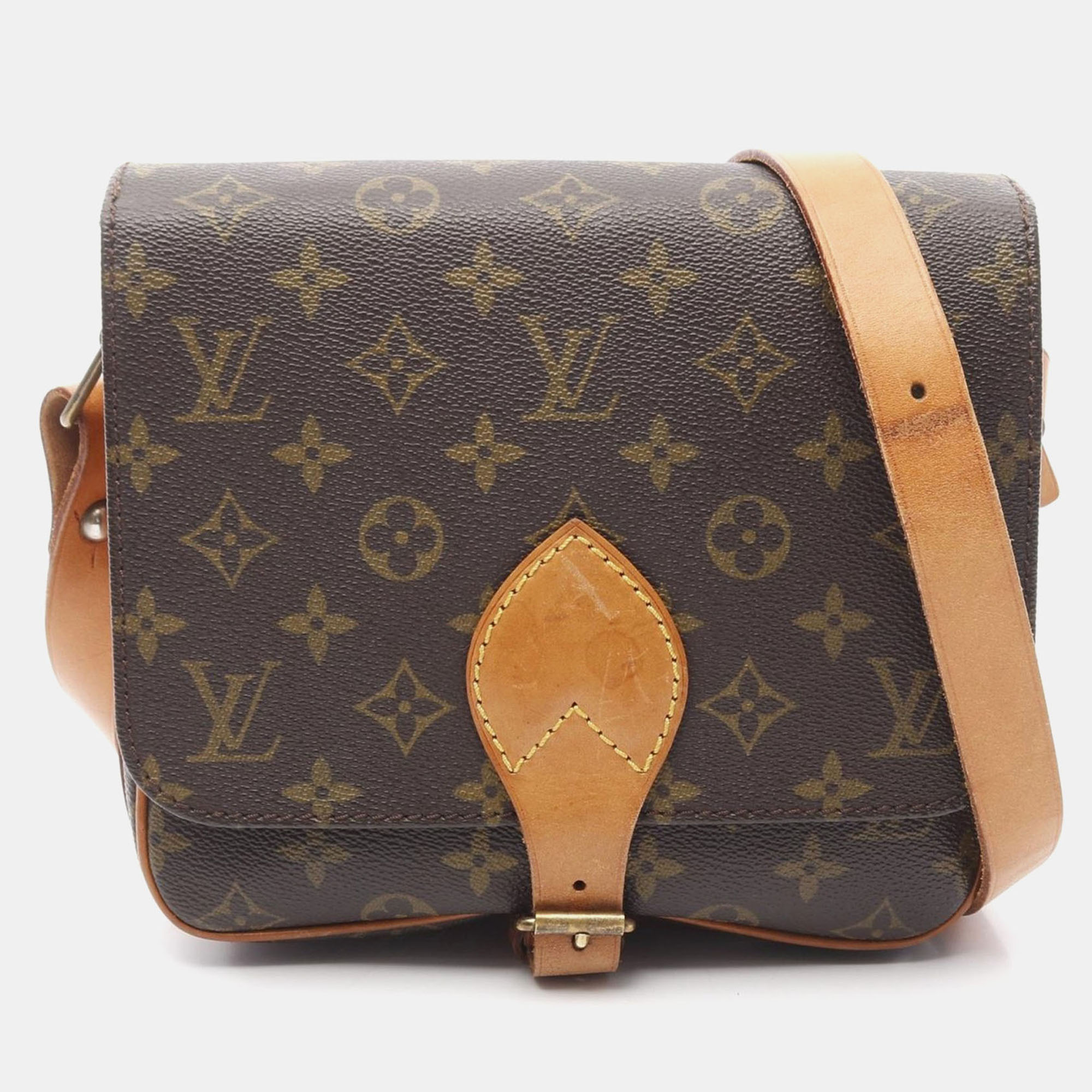 

Louis Vuitton Cartouchiere MM Shoulder Crossbody Bag Monogram Leather, Brown