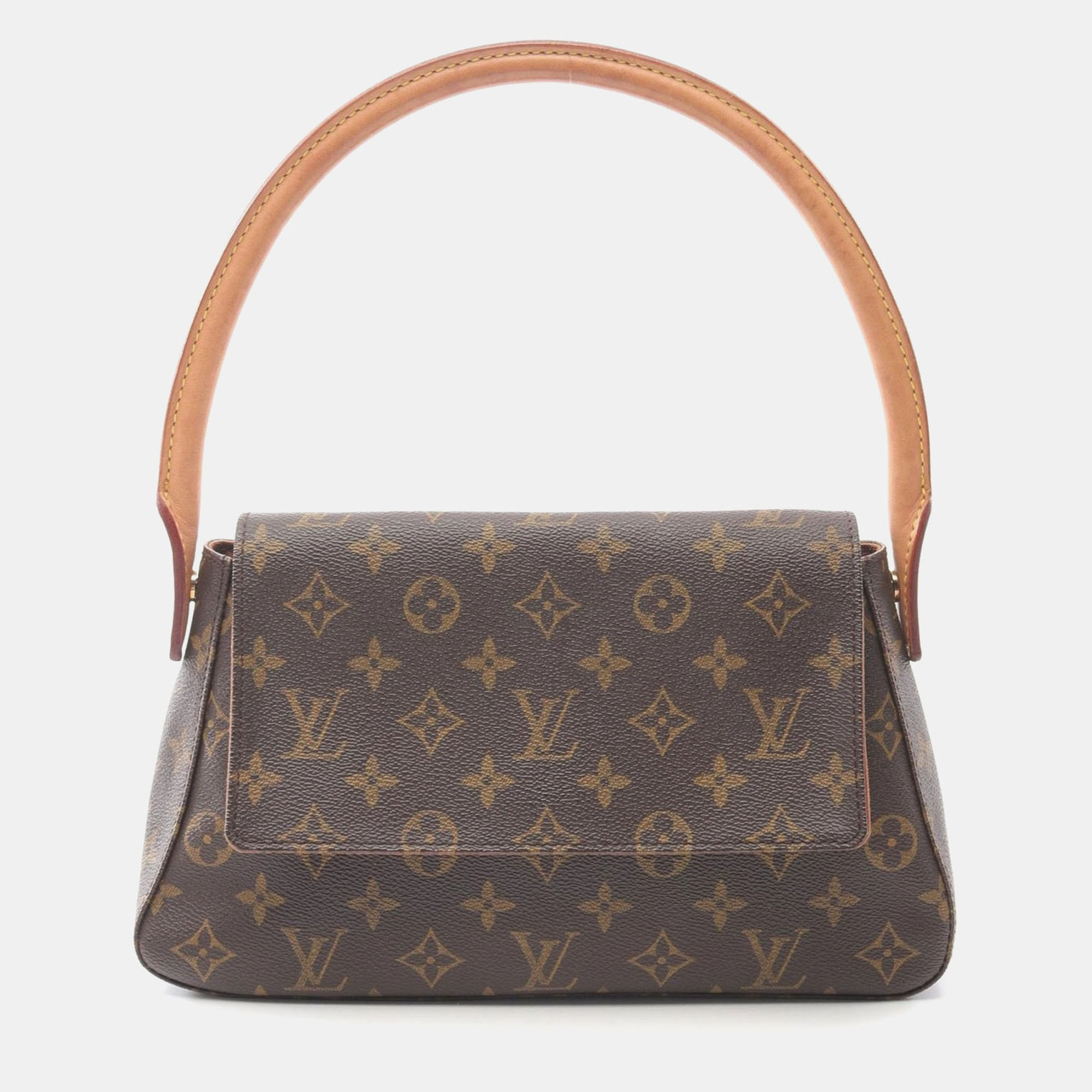 

Louis Vuitton Brown Monogram Canvas Leather Mini Looping Bag