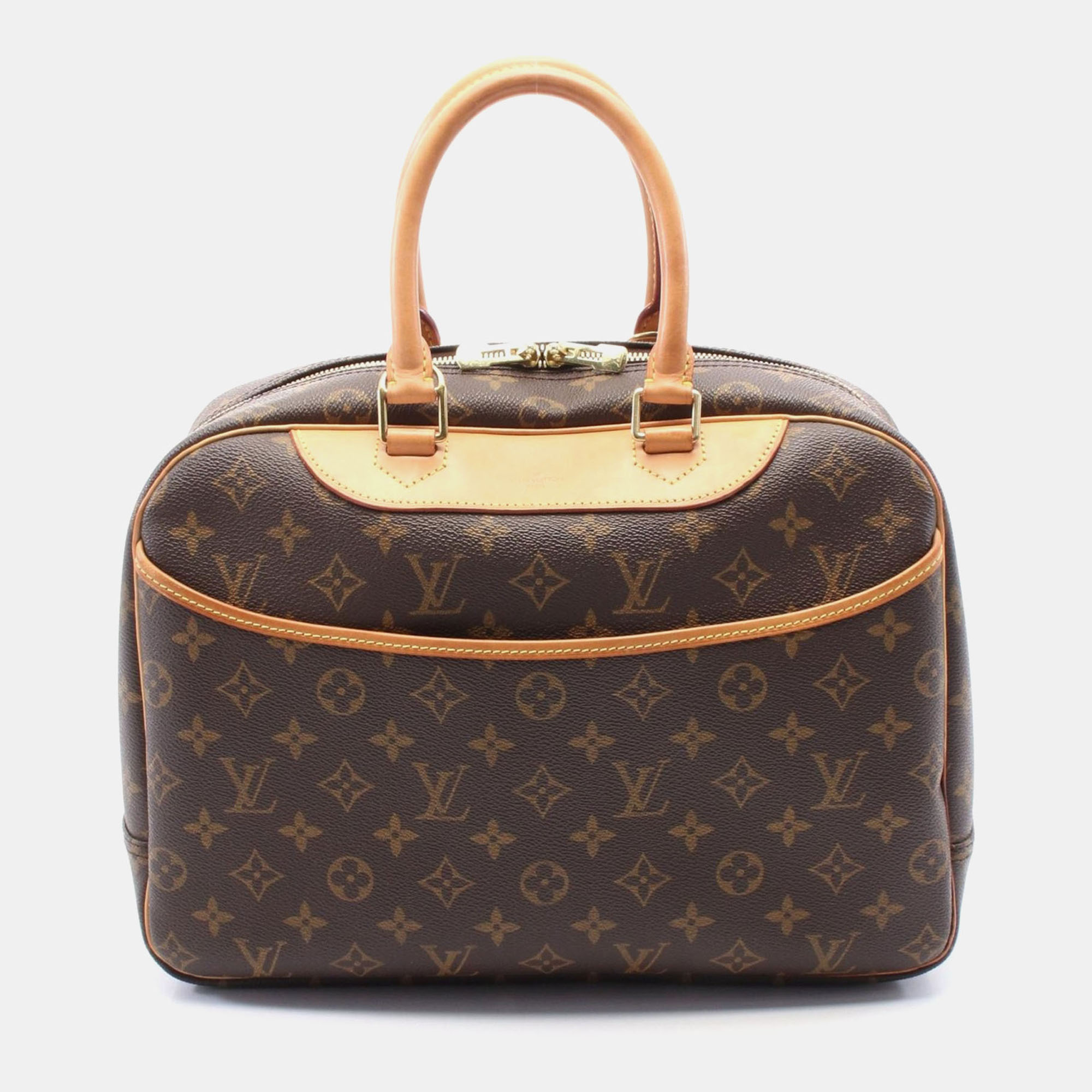 

Louis Vuitton Deauville Bowling Vanity Hand Bag Monogram Leather Brown
