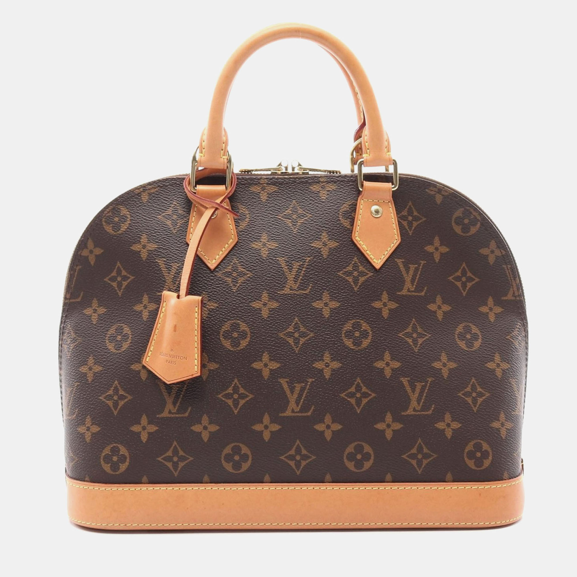

Louis Vuitton Alma Handbag Monogram Canvas Leather Brown
