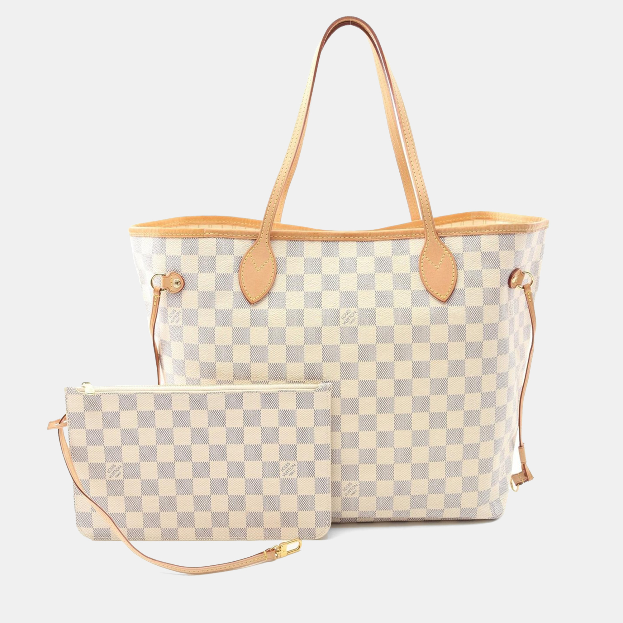 

Louis Vuitton White Damier Azur Canvas Neverfull MM Tote