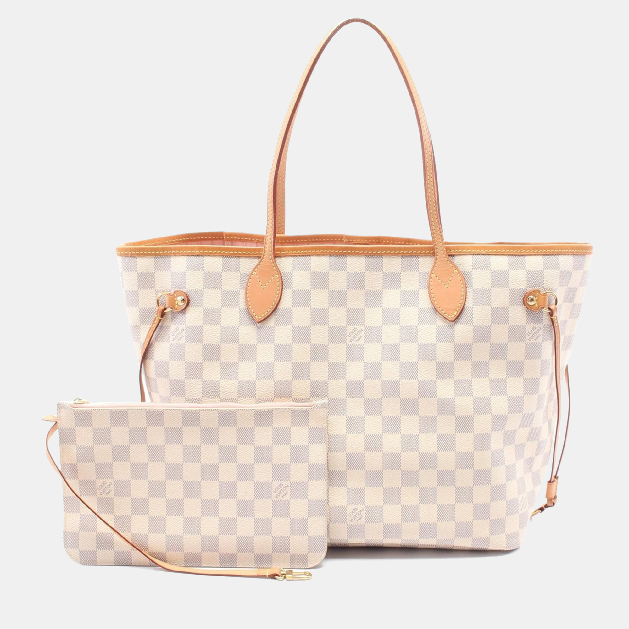 

Louis Vuitton White Damier Azur Canvas Neverfull MM Tote Shoulder Bag