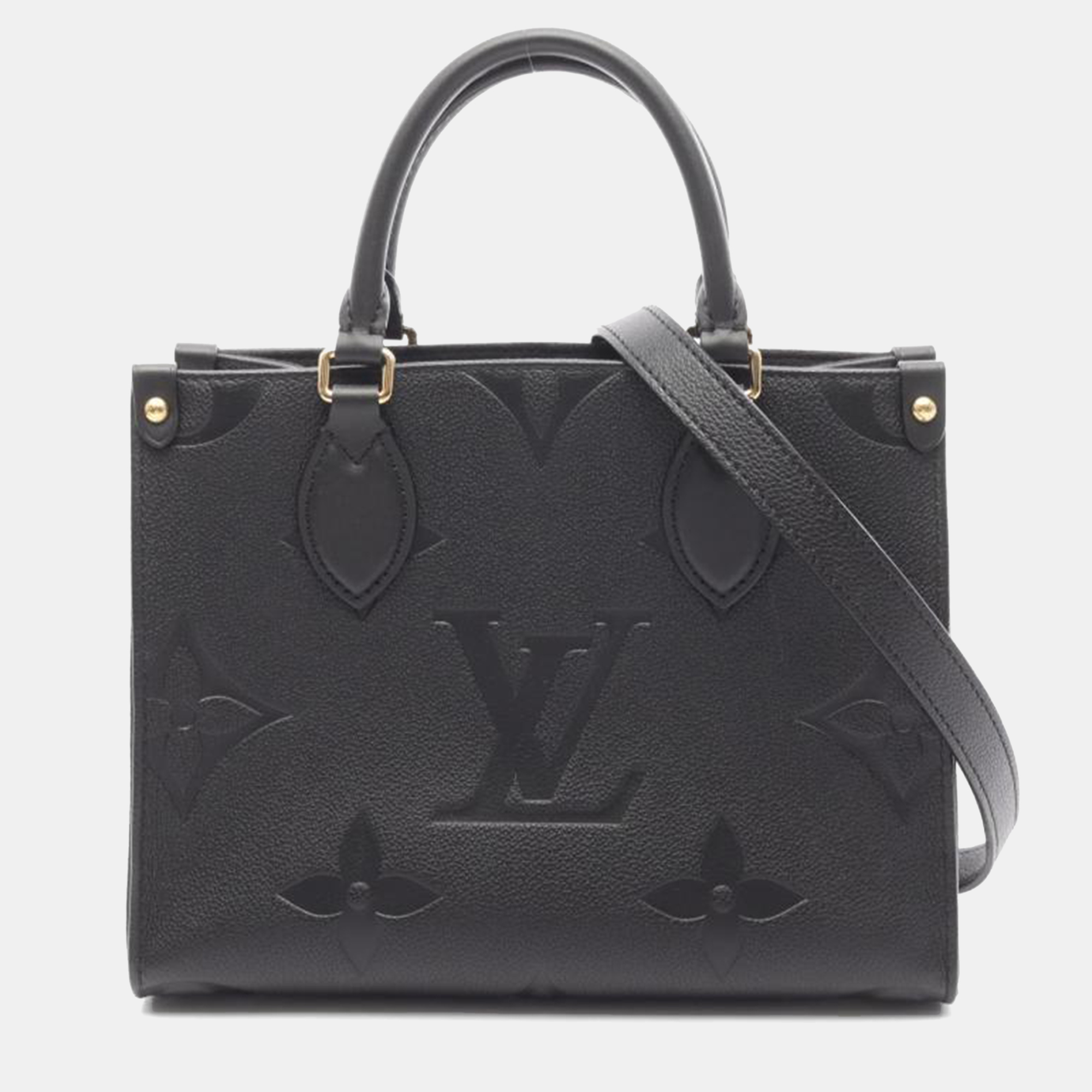 

Louis Vuitton Black Monogram Empreinte Leather On-The-Go PM Bag