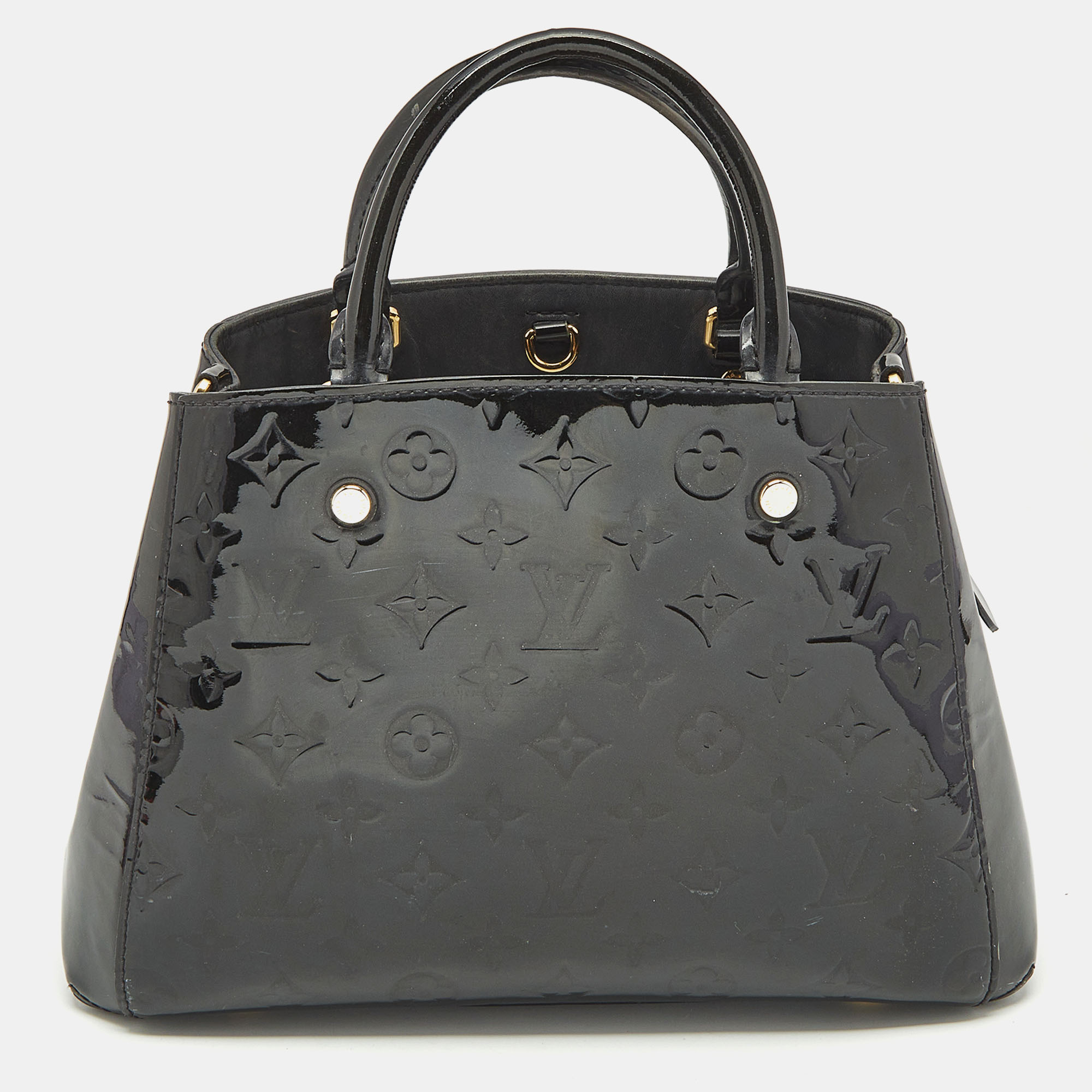 

Louis Vuitton Black Magnetique Monogram Vernis Montaigne BB Bag