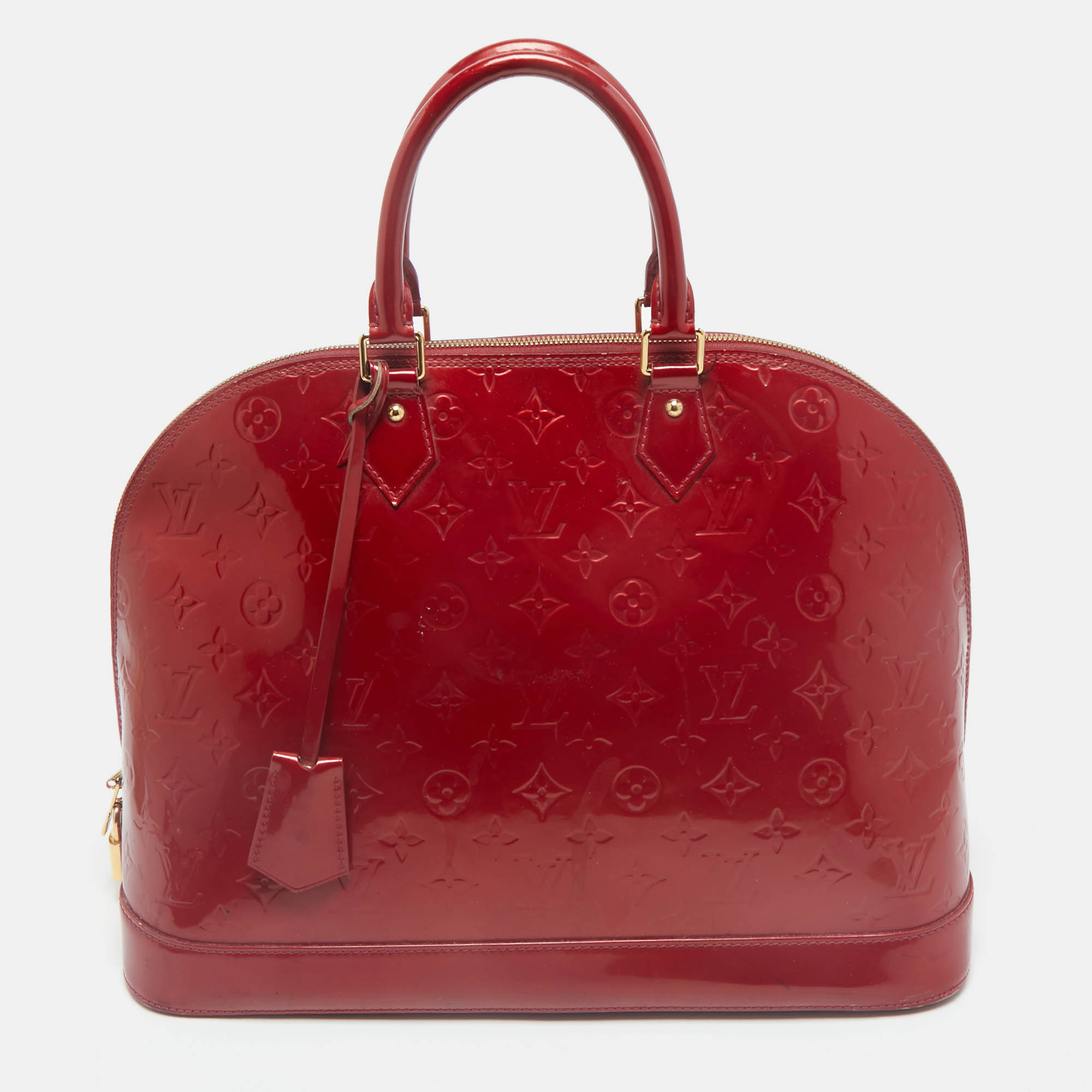 

Louis Vuitton Pomme D’amour Monogram Vernis Alma GM Bag, Red