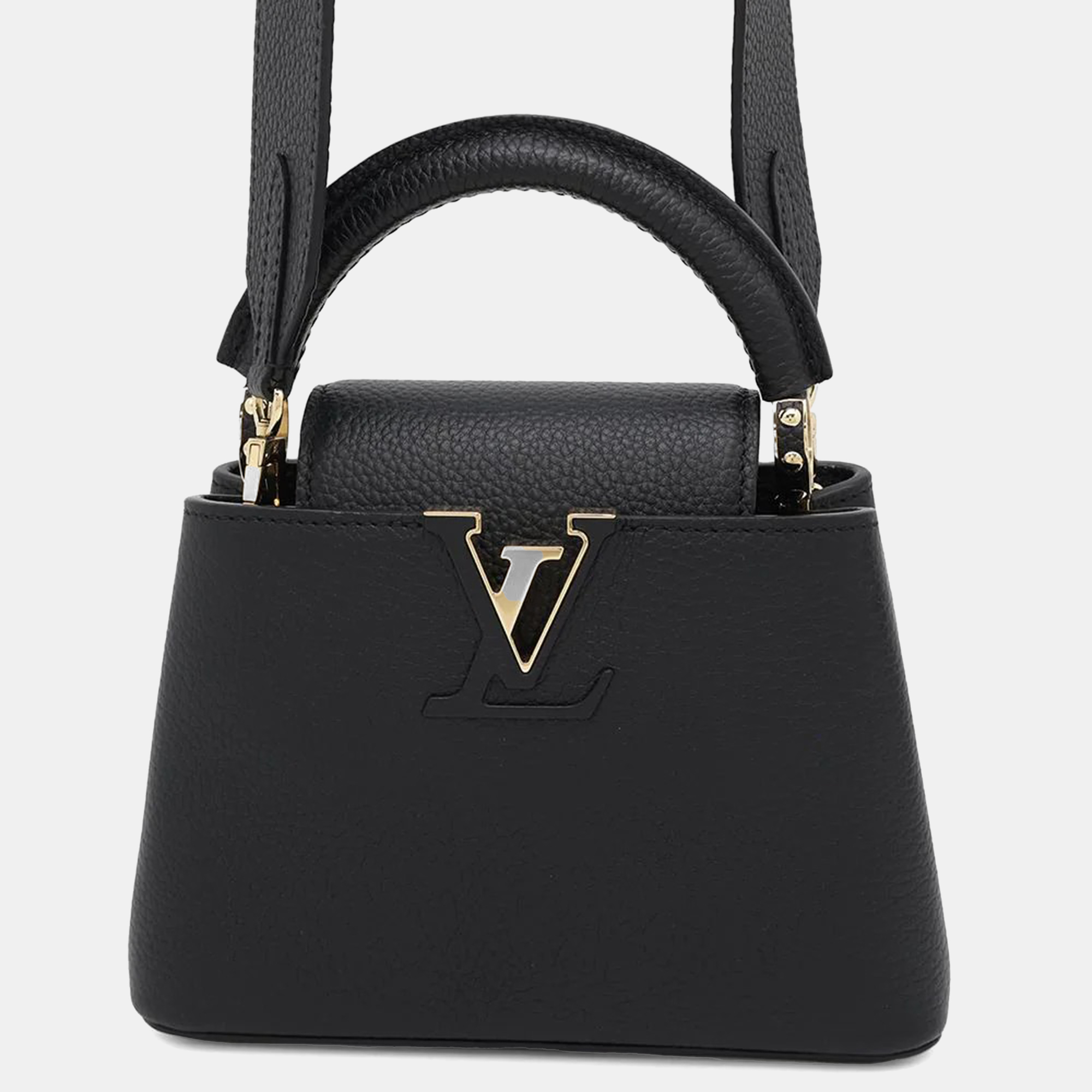 

Louis Vuitton Noir Taurillon Leather Mini Capucines Bag, Black