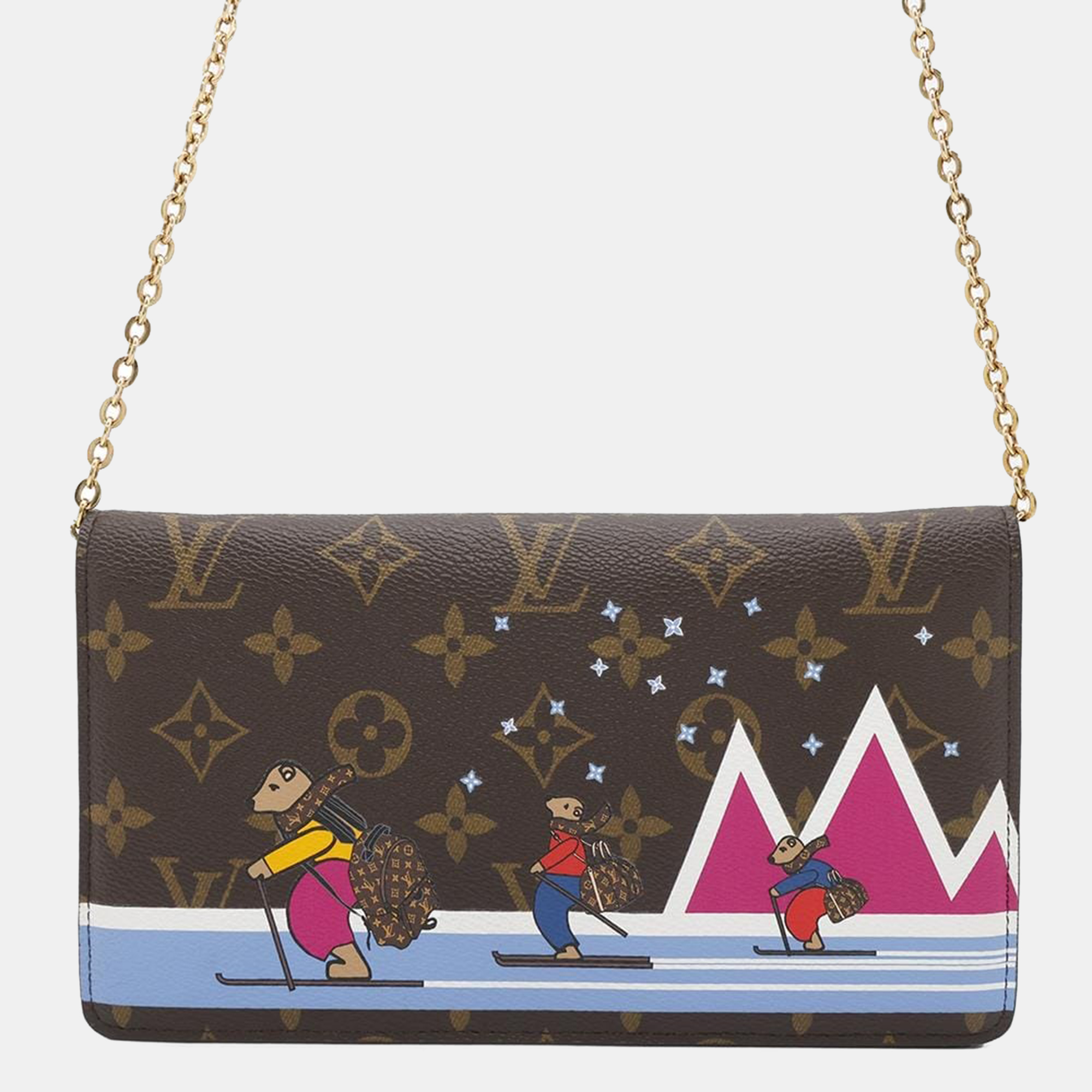 

Louis Vuitton Pochette Weekend Pink Monogram, Brown