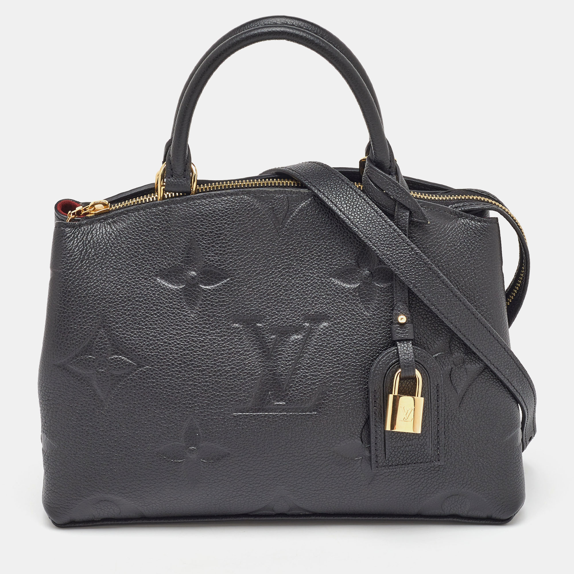 

Louis Vuitton Black Monogram Empreinte Leather Petit Palais Bag