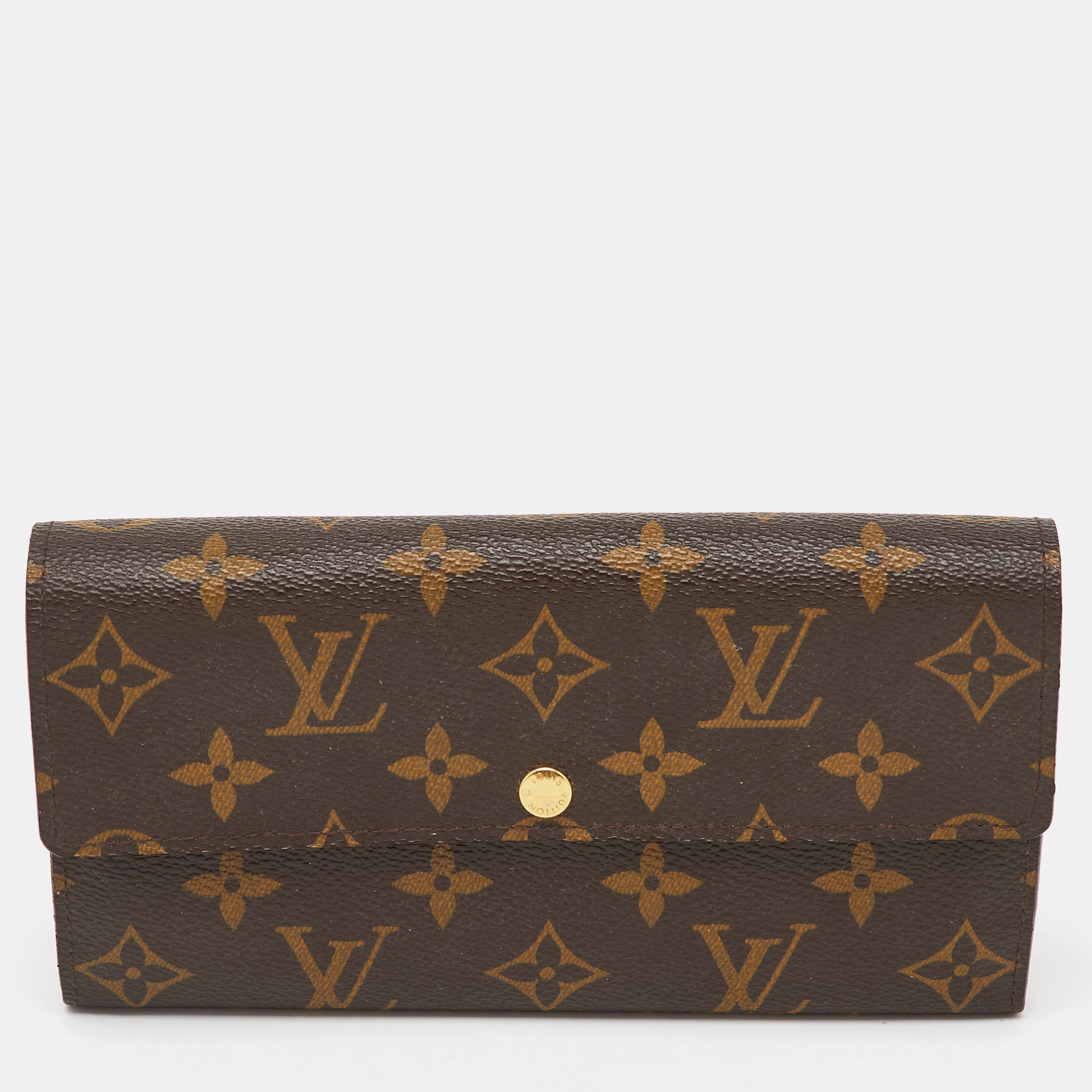 

Louis Vuitton Monogram Canvas Sarah Long Wallet, Brown
